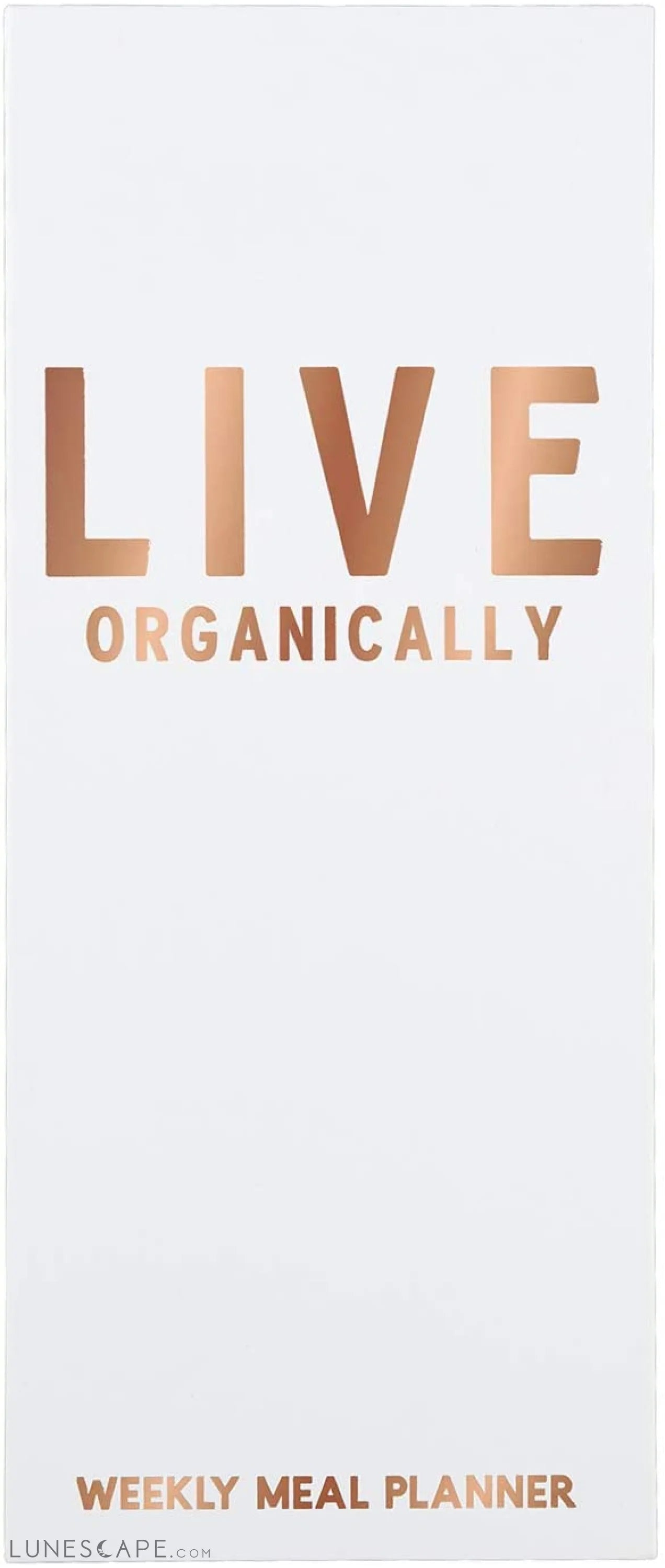 Live Organically Weekly Meal Planner | Hardbound | White and Rose Gold LUNESCAPE
