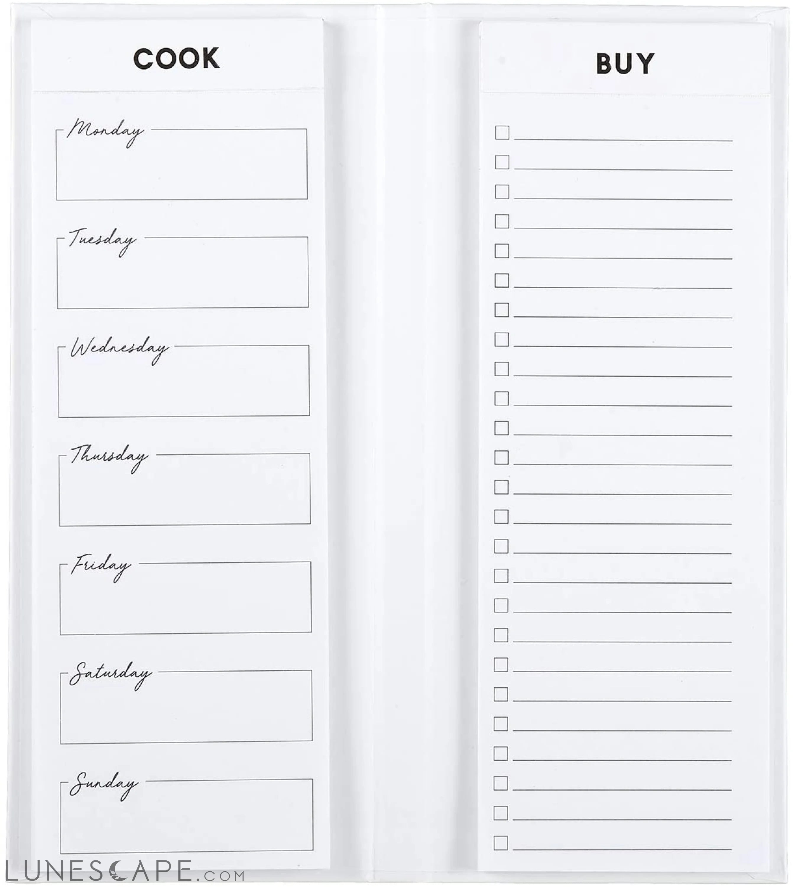 Live Organically Weekly Meal Planner | Hardbound | White and Rose Gold LUNESCAPE