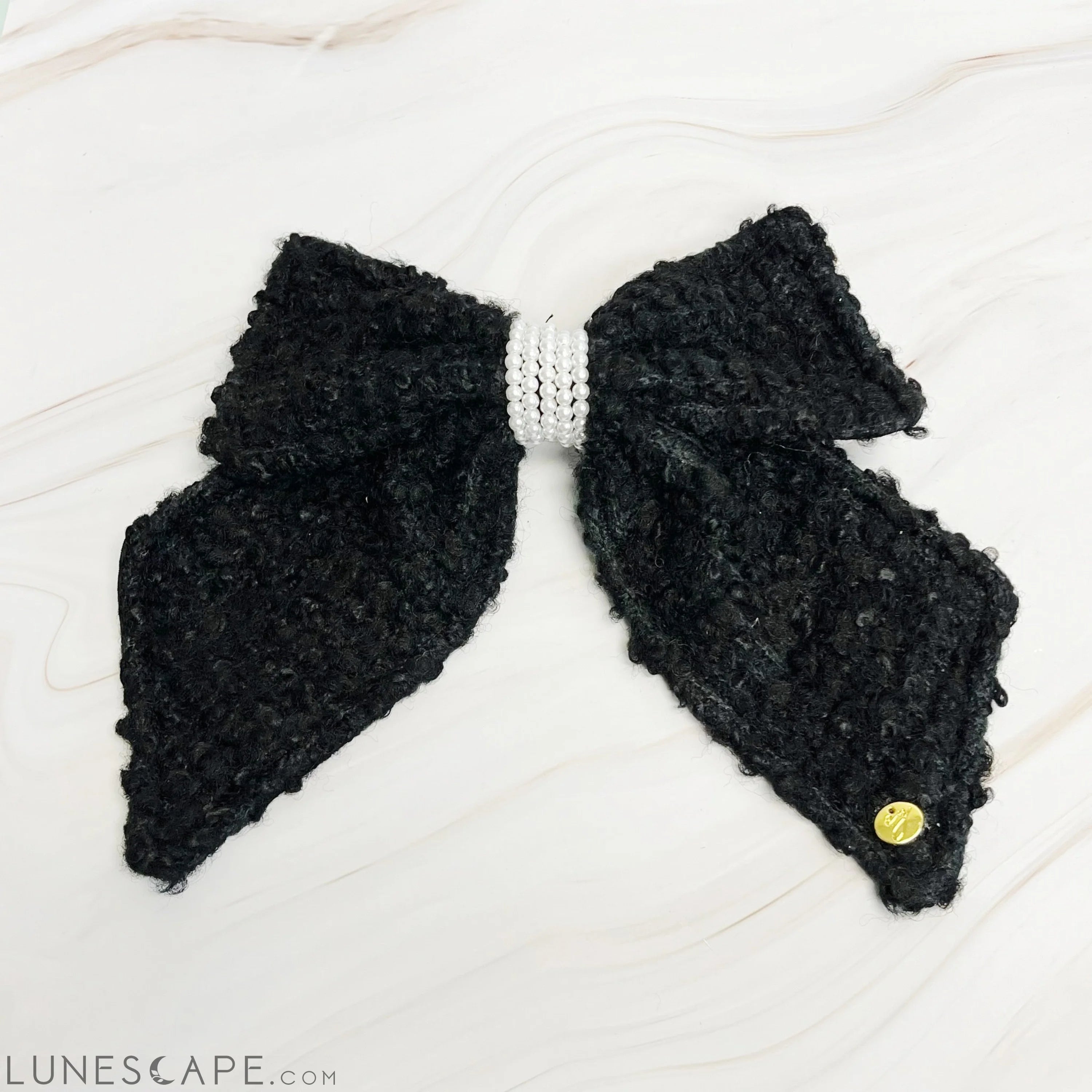 Lovely Tweed Bow Hair Clip LUNESCAPE