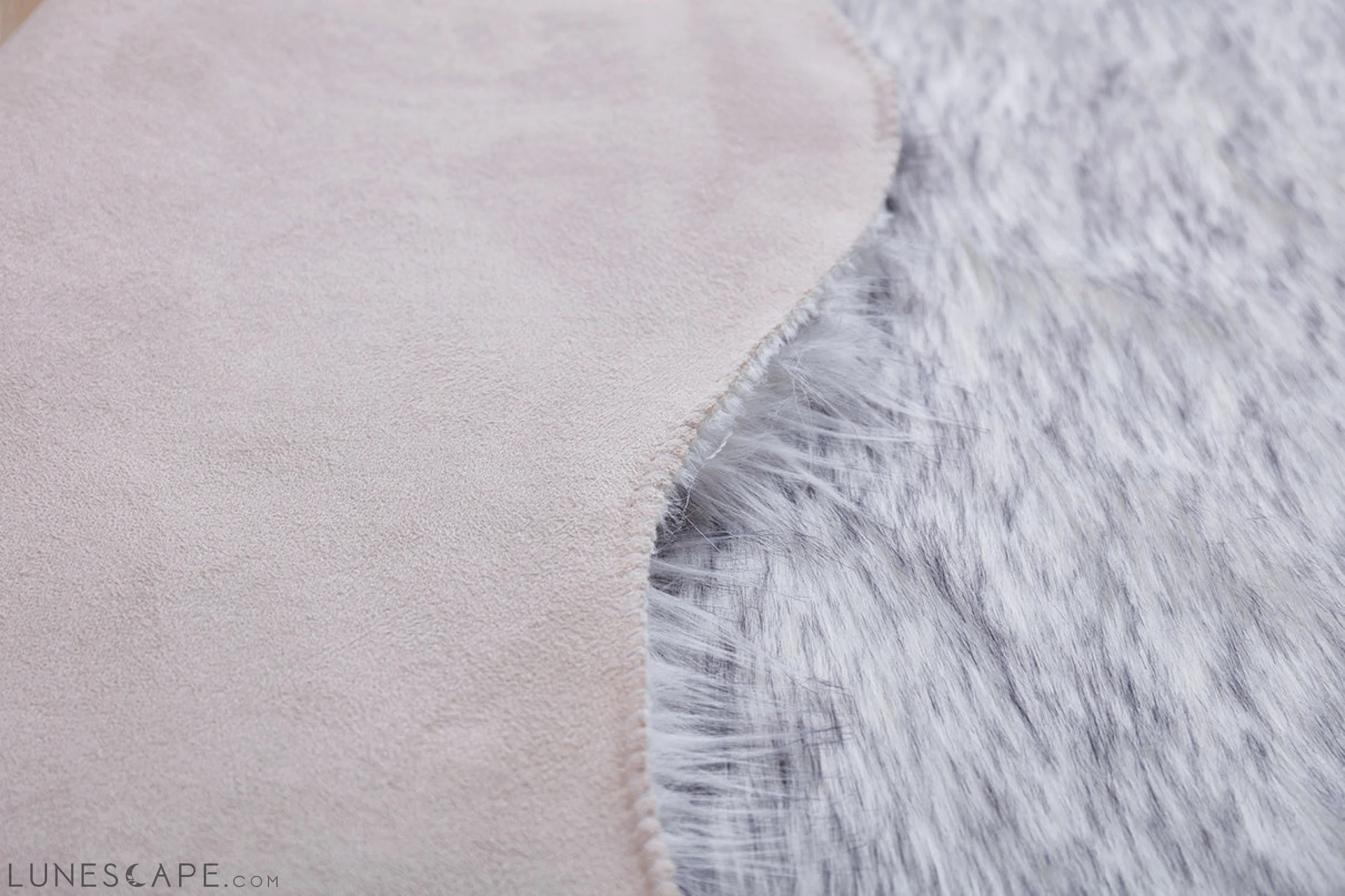 Luxury Dark Grey Faux Fur Decorative Rug 28" x 39" LUNESCAPE