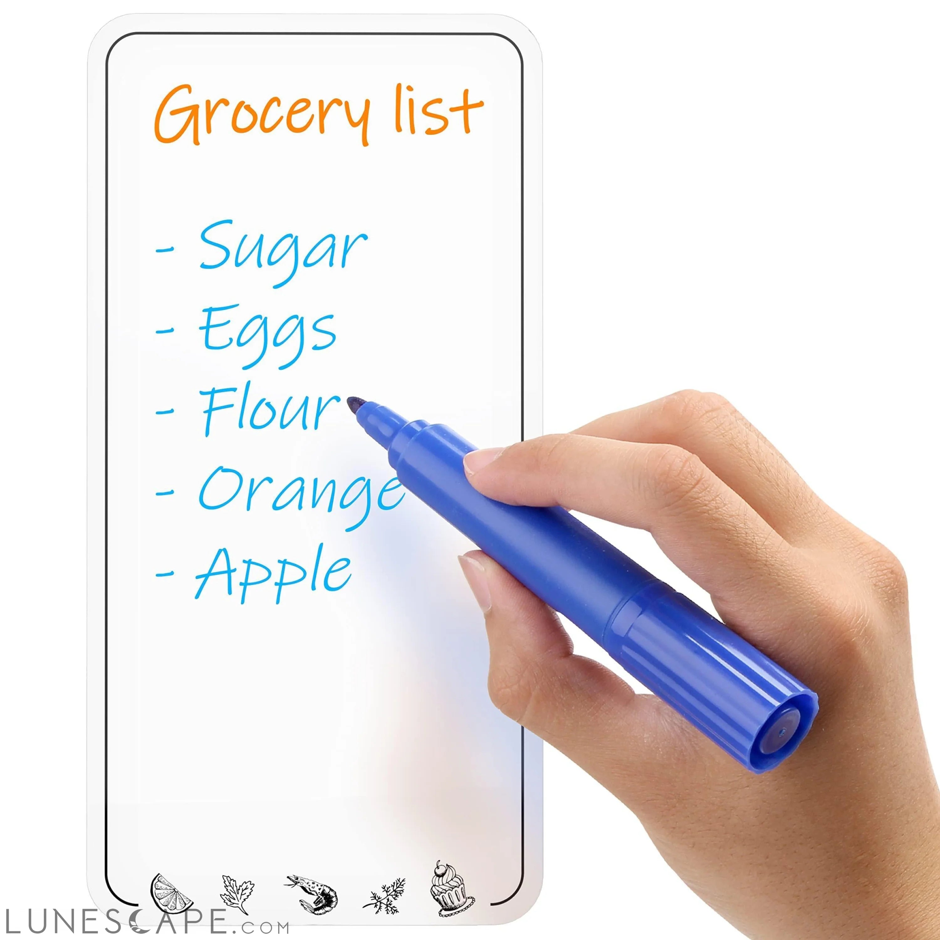 Magnetic Grocery List for Fridge Dry Erase Small Grocery Shopping LUNESCAPE