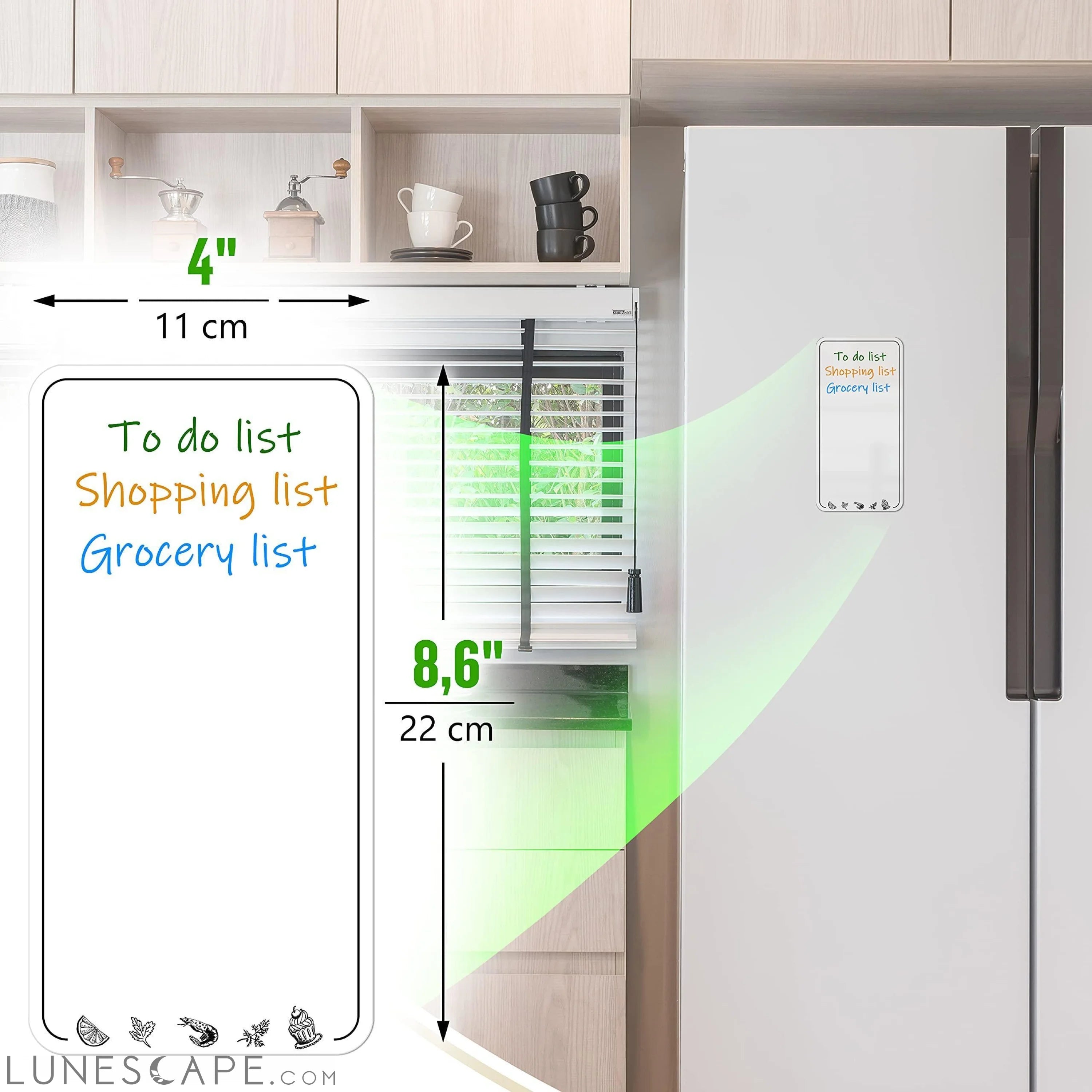 Magnetic Grocery List for Fridge Dry Erase Small Grocery Shopping LUNESCAPE