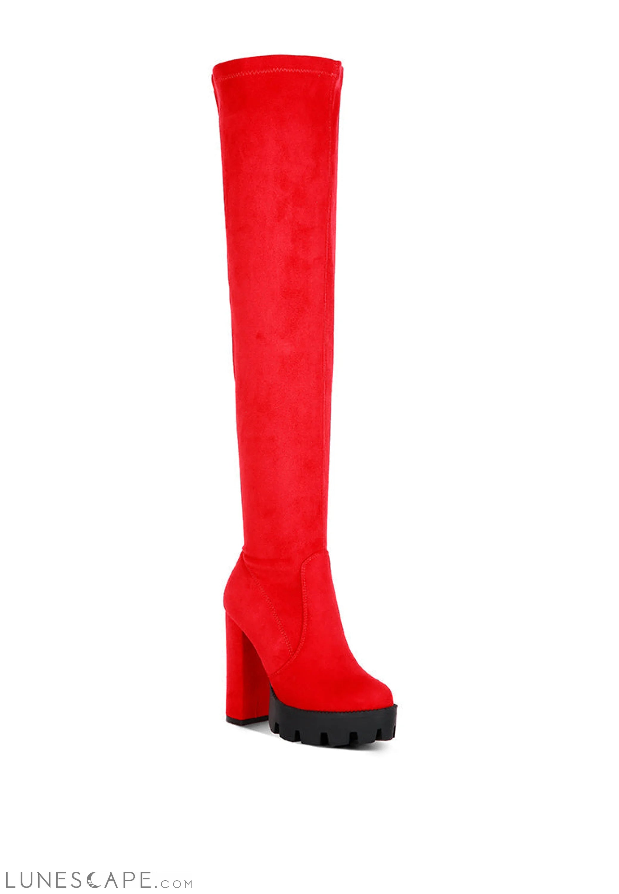 Maple Faux Suede Long Boots LUNESCAPE