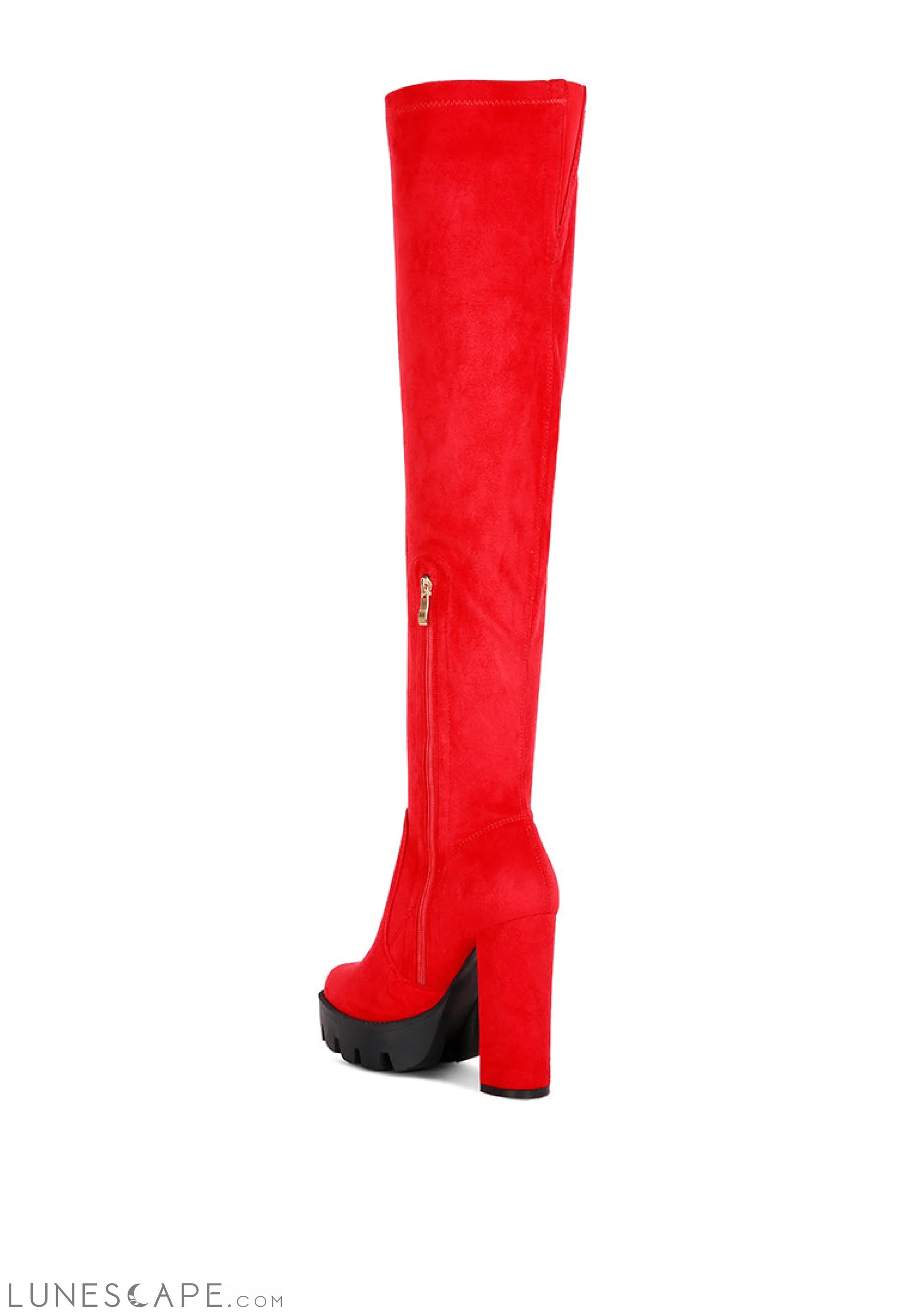 Maple Faux Suede Long Boots LUNESCAPE
