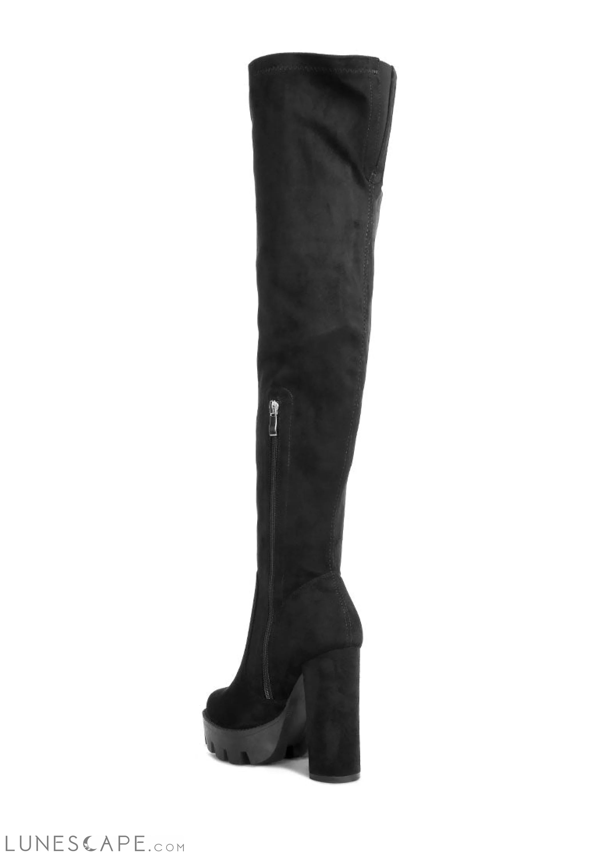 Maple Faux Suede Long Boots LUNESCAPE