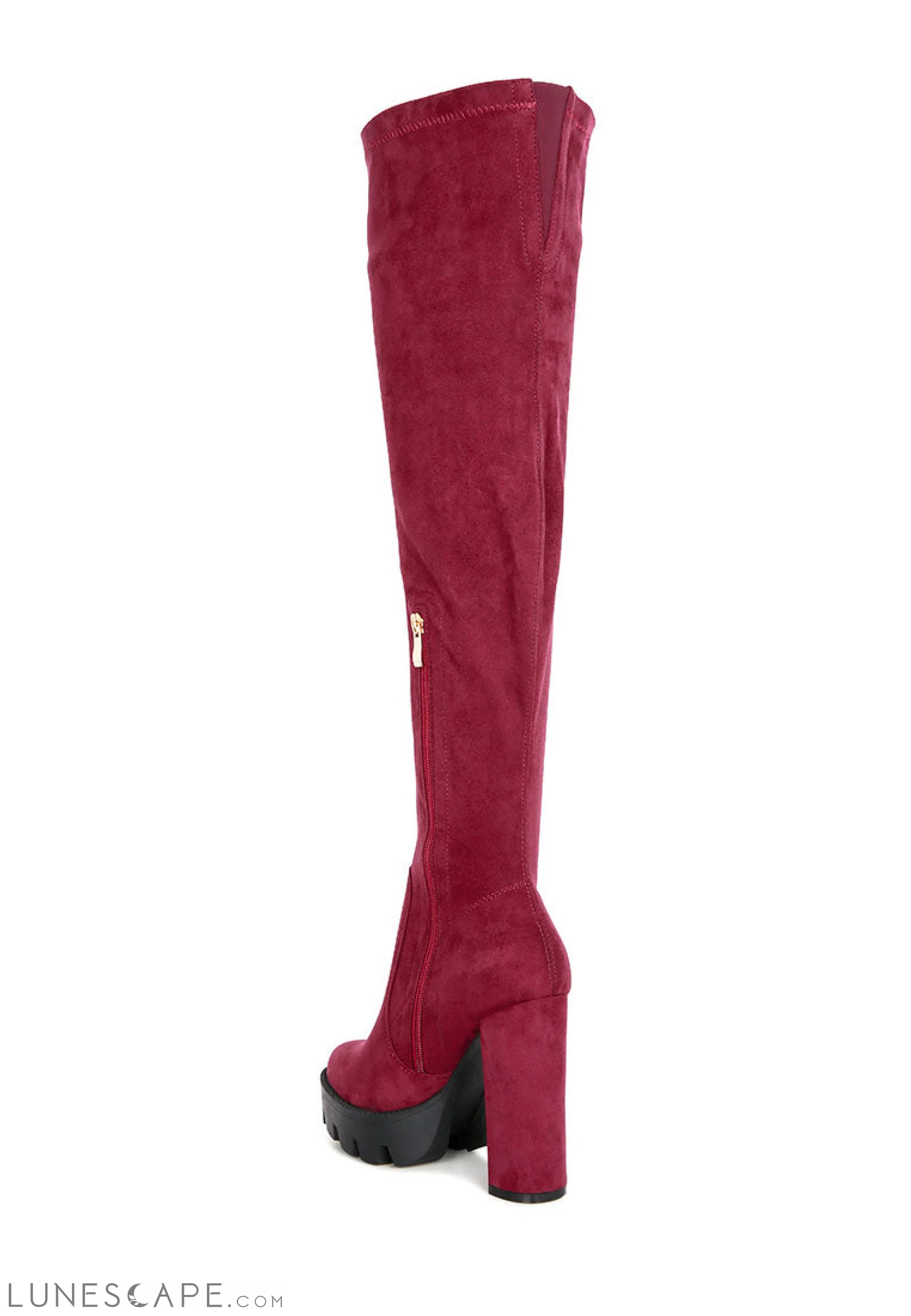 Maple Faux Suede Long Boots LUNESCAPE