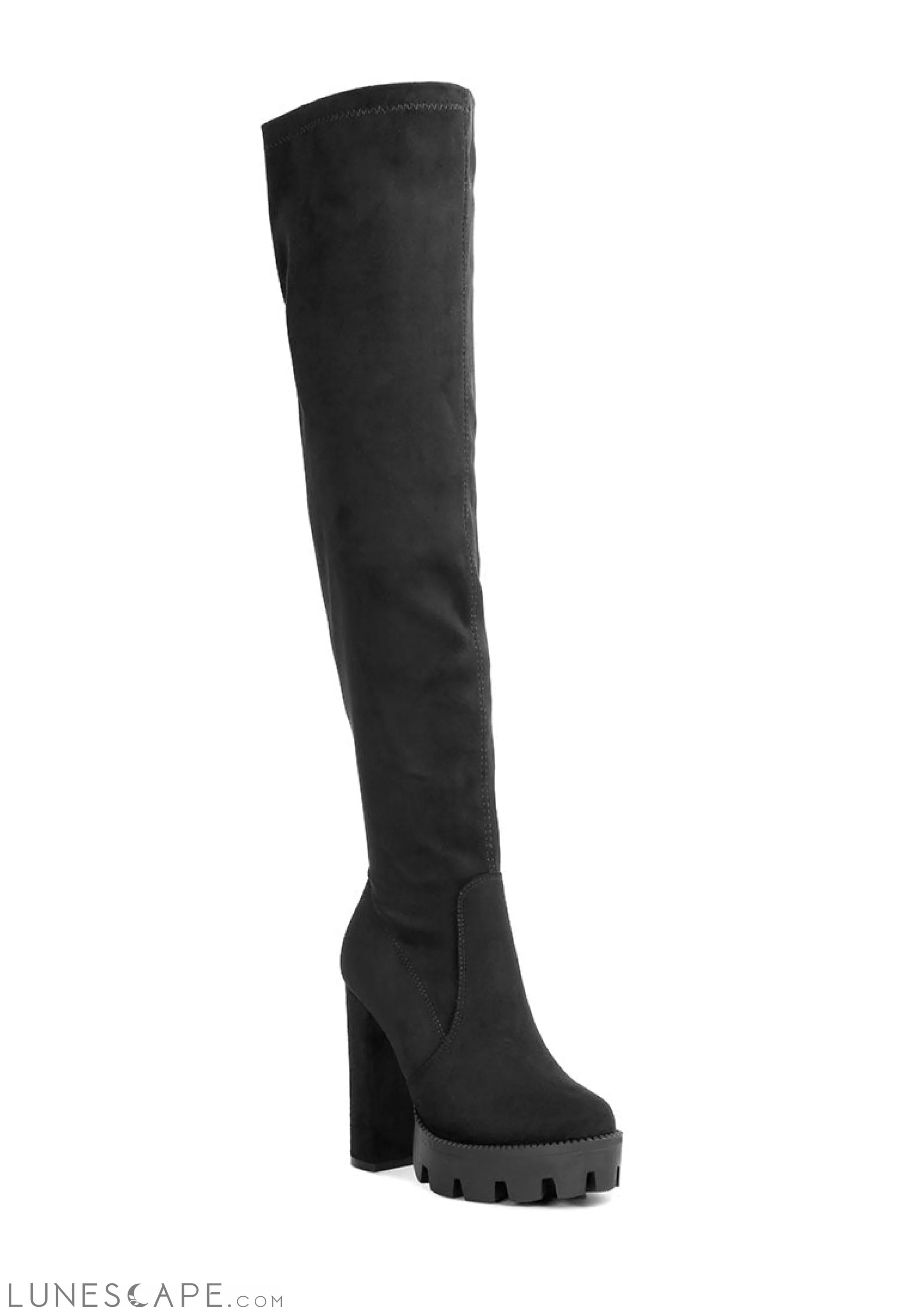 Maple Faux Suede Long Boots LUNESCAPE