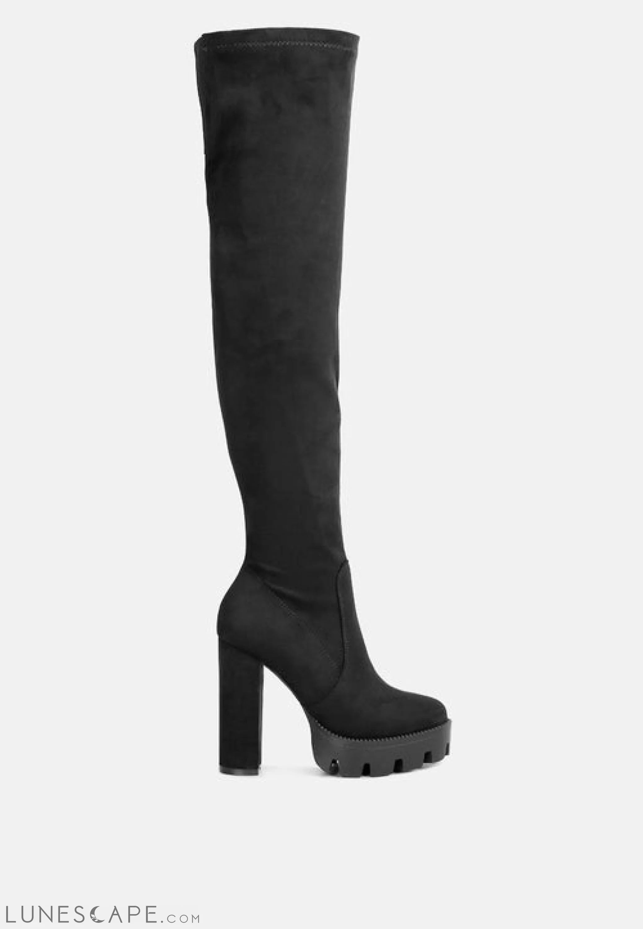 Maple Faux Suede Long Boots LUNESCAPE