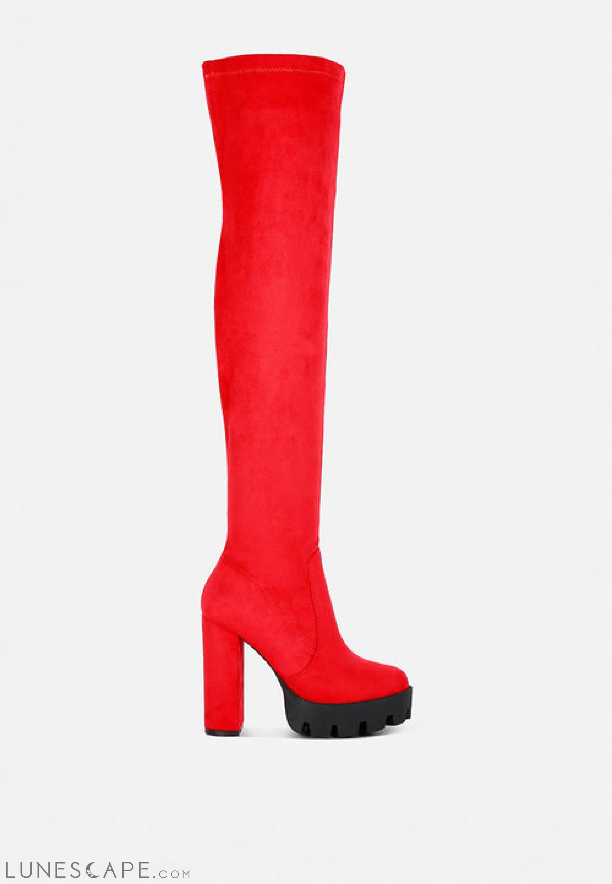 Maple Faux Suede Long Boots LUNESCAPE