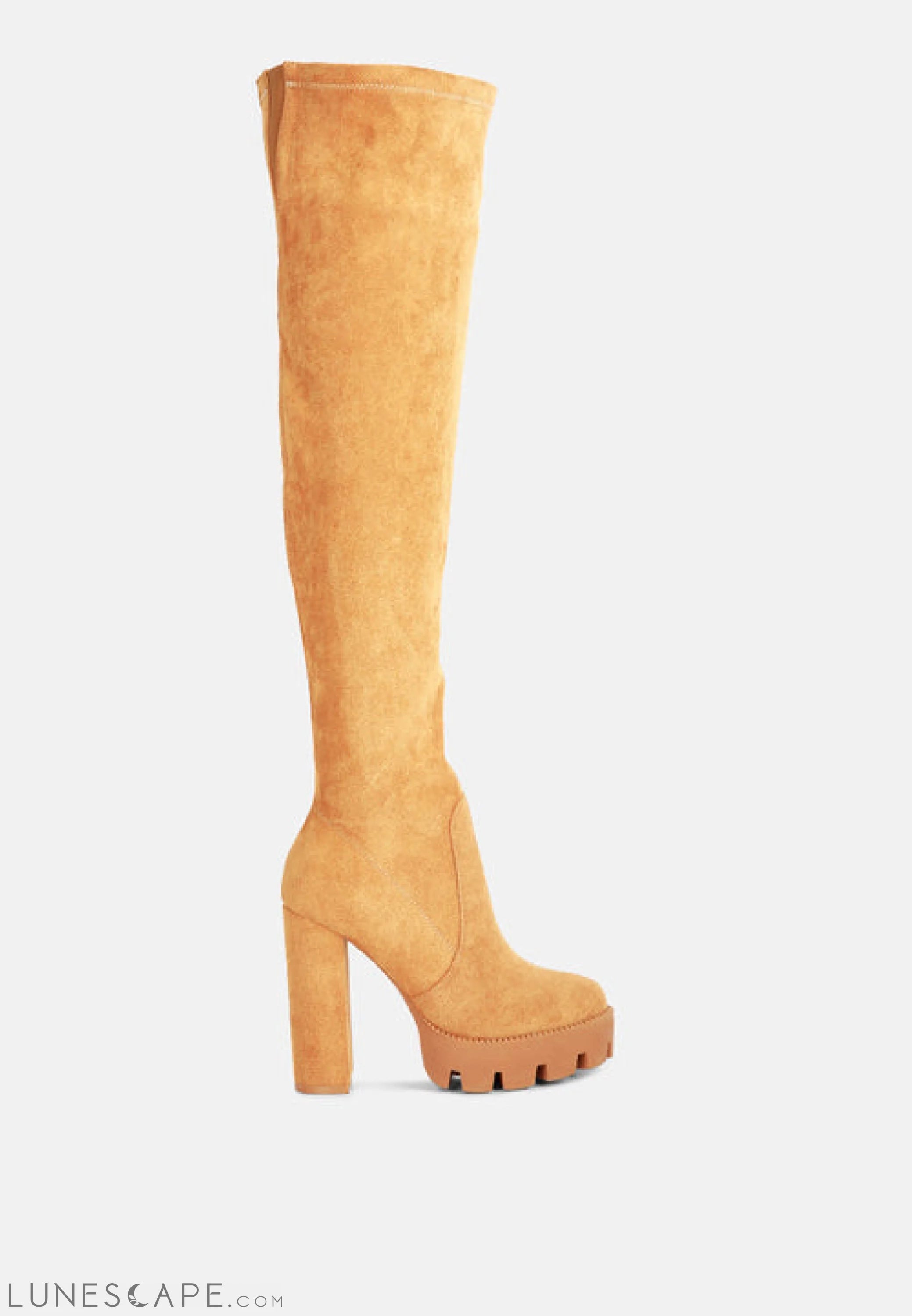 Maple Faux Suede Long Boots LUNESCAPE