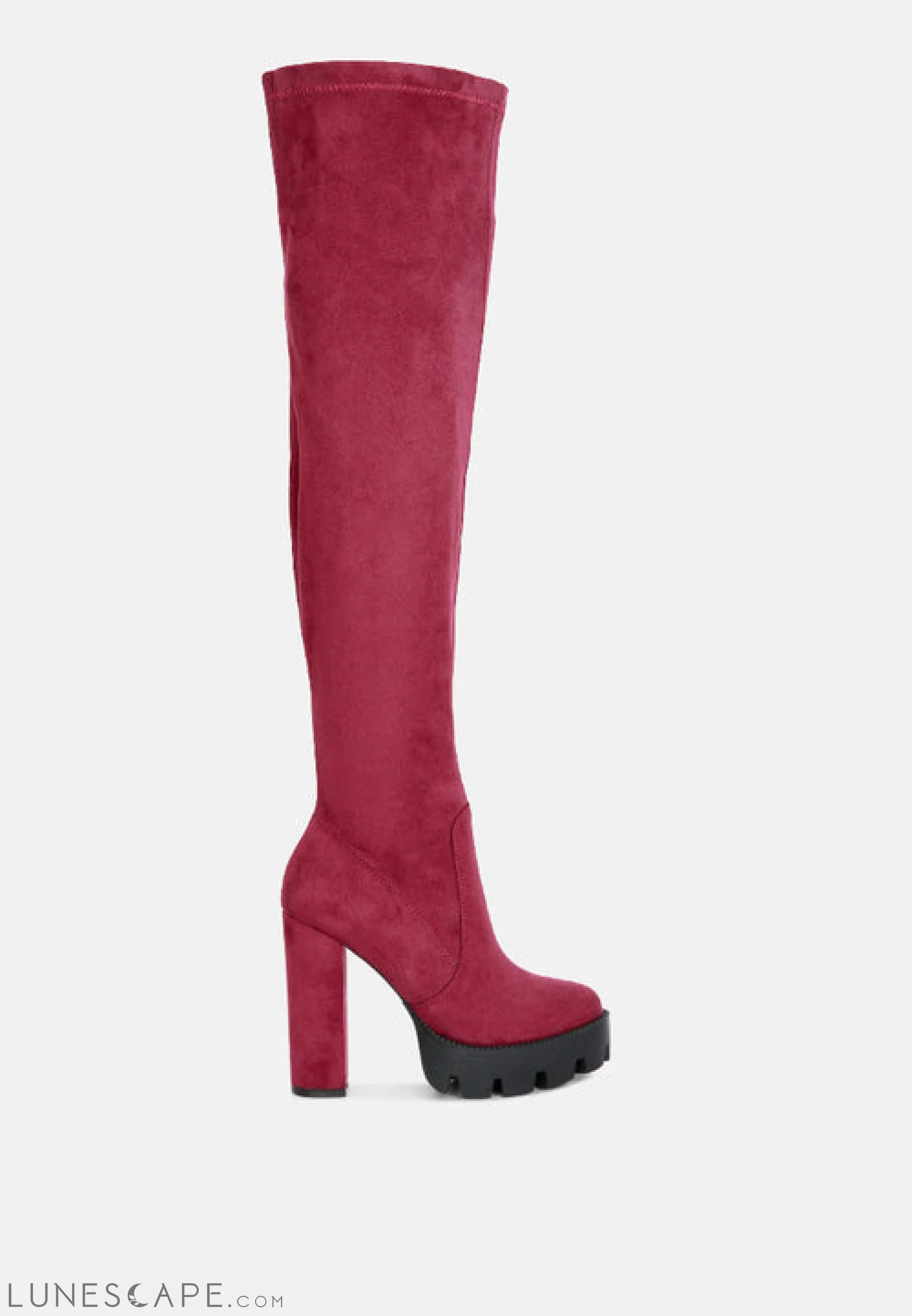 Maple Faux Suede Long Boots LUNESCAPE