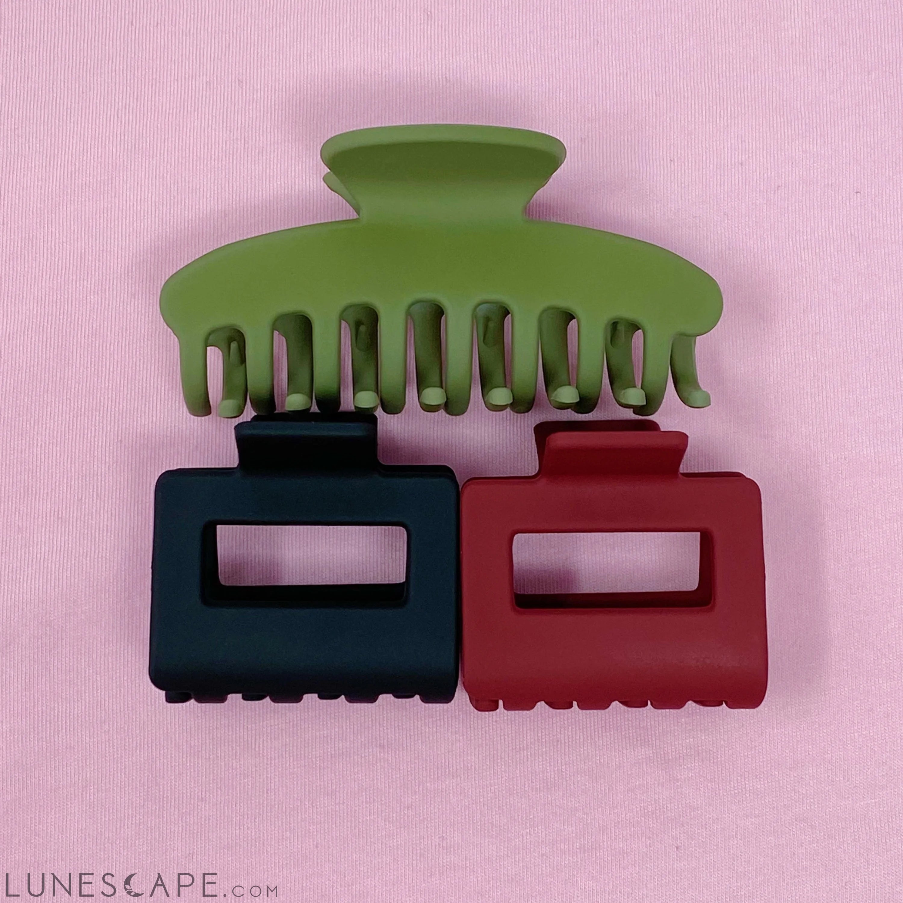 Matte Muted Hair Claw Set LUNESCAPE