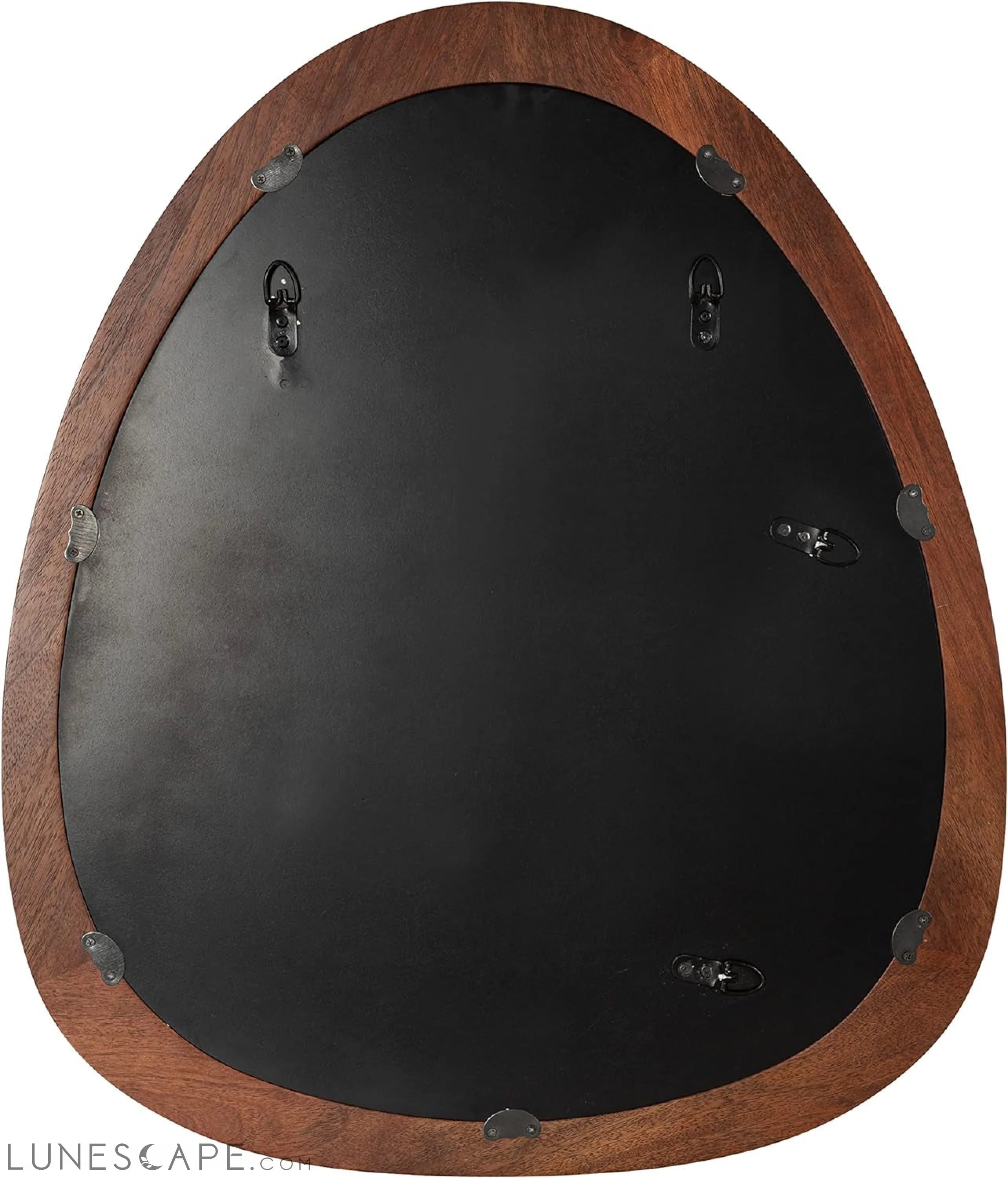 Mckinder Asymmetrical Wood Wall Mirror, 24 X 28, Walnut Brown, LUNESCAPE