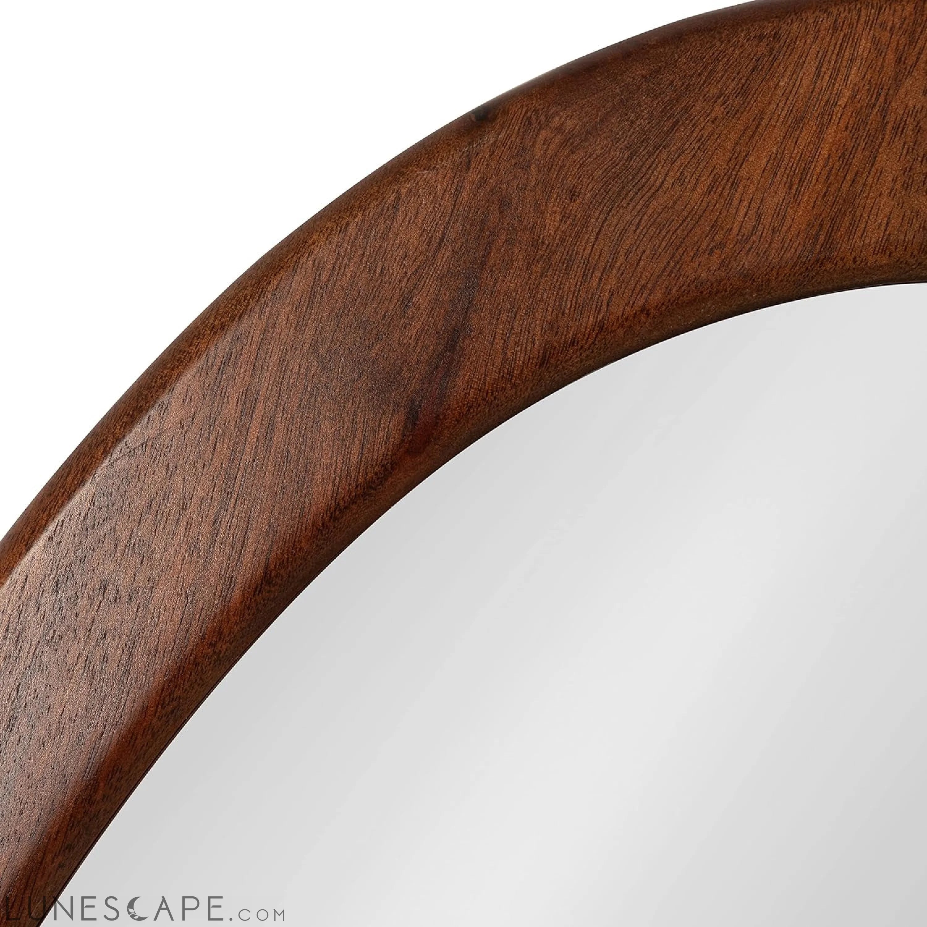Mckinder Asymmetrical Wood Wall Mirror, 24 X 28, Walnut Brown, LUNESCAPE
