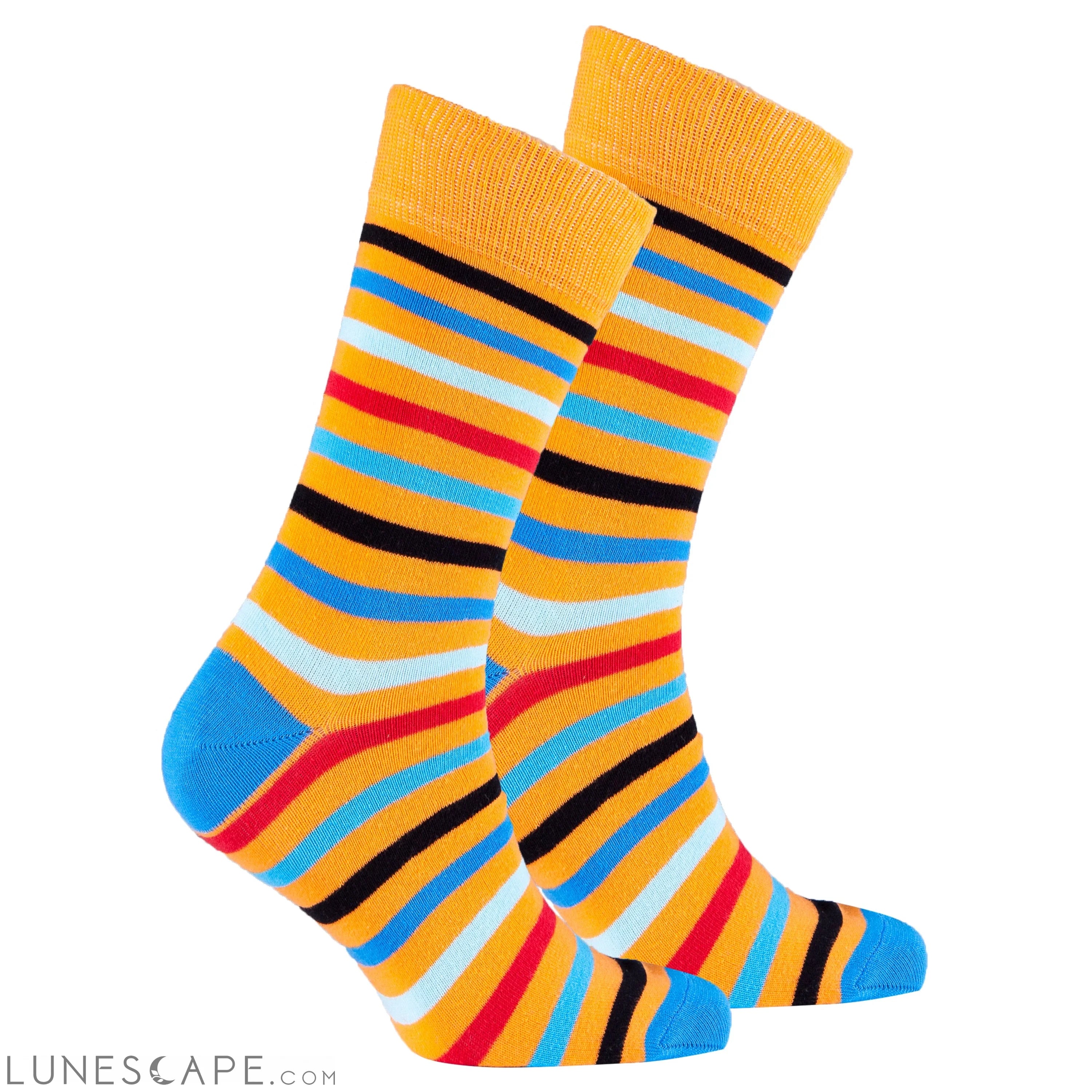 Men's Blue Tiger Stripe Socks LUNESCAPE
