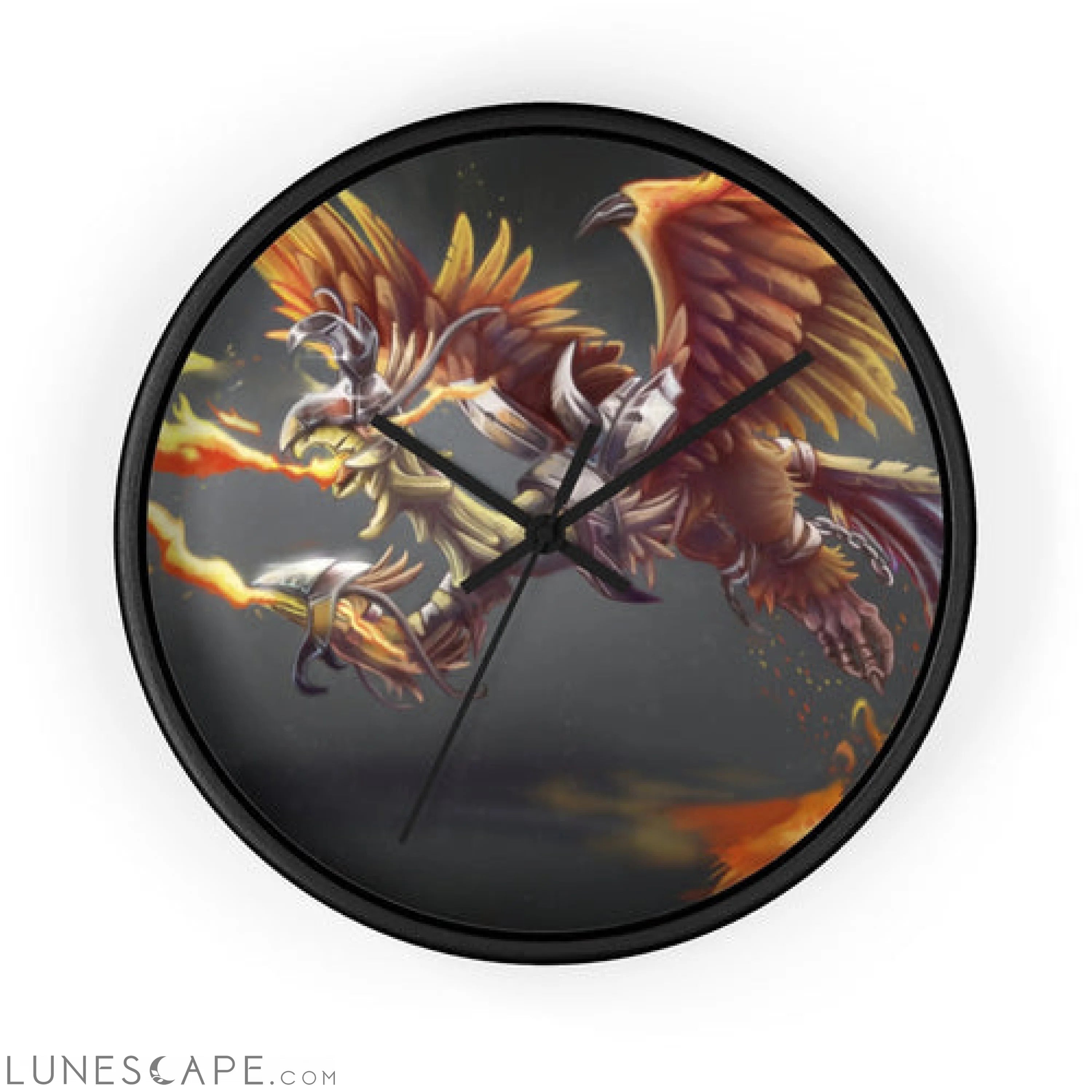 Merciless the Flaming SkyBird Wall clock LUNESCAPE