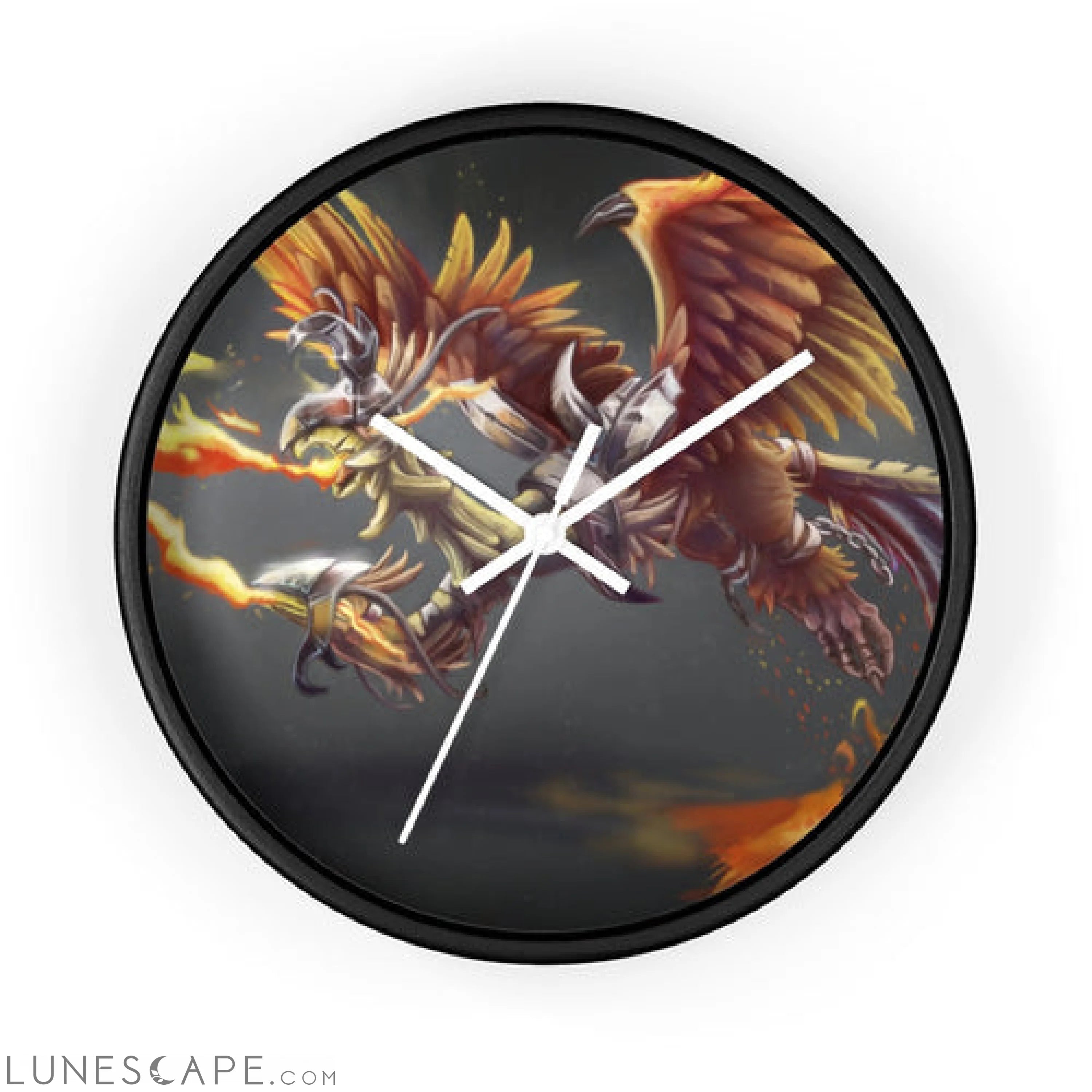 Merciless the Flaming SkyBird Wall clock LUNESCAPE