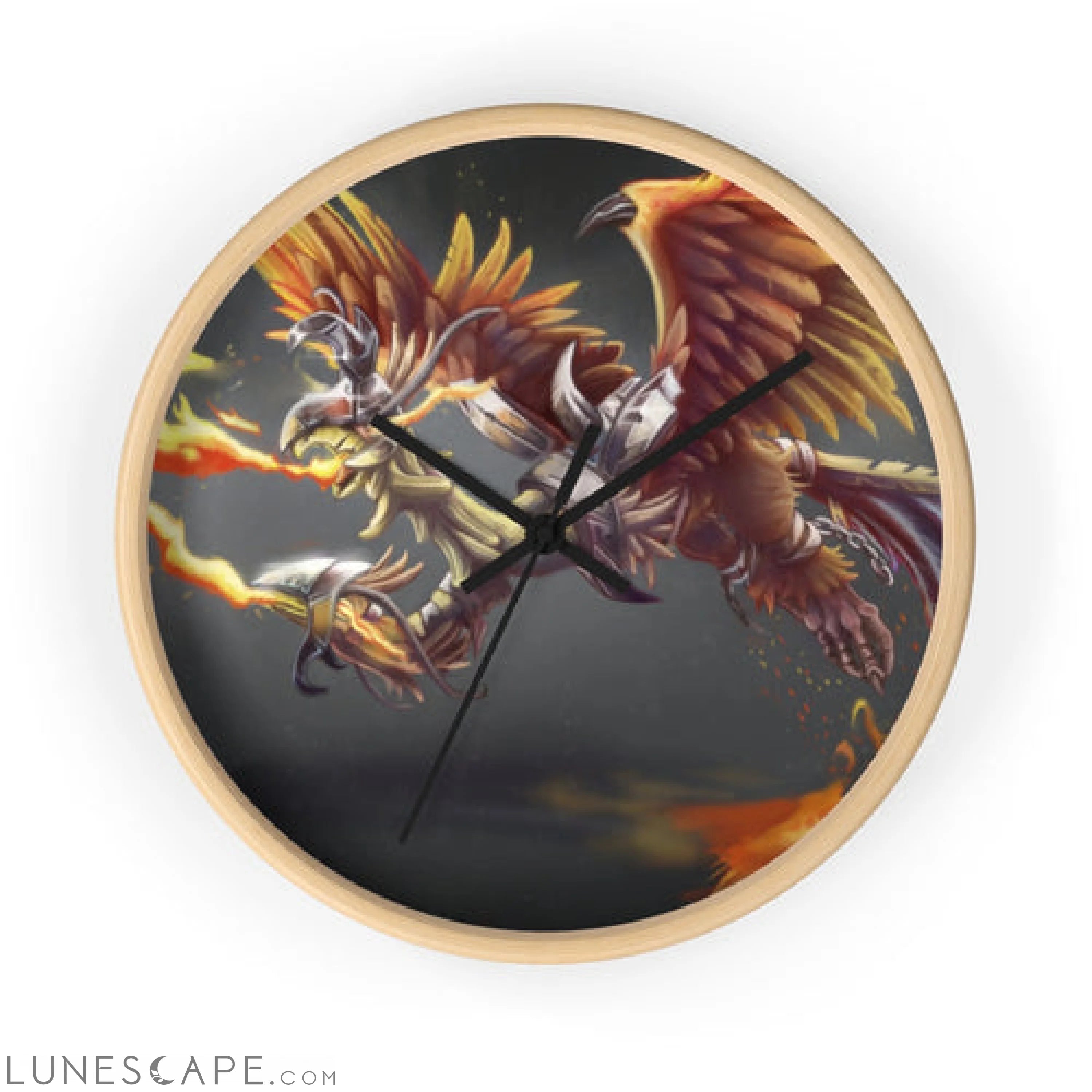 Merciless the Flaming SkyBird Wall clock LUNESCAPE