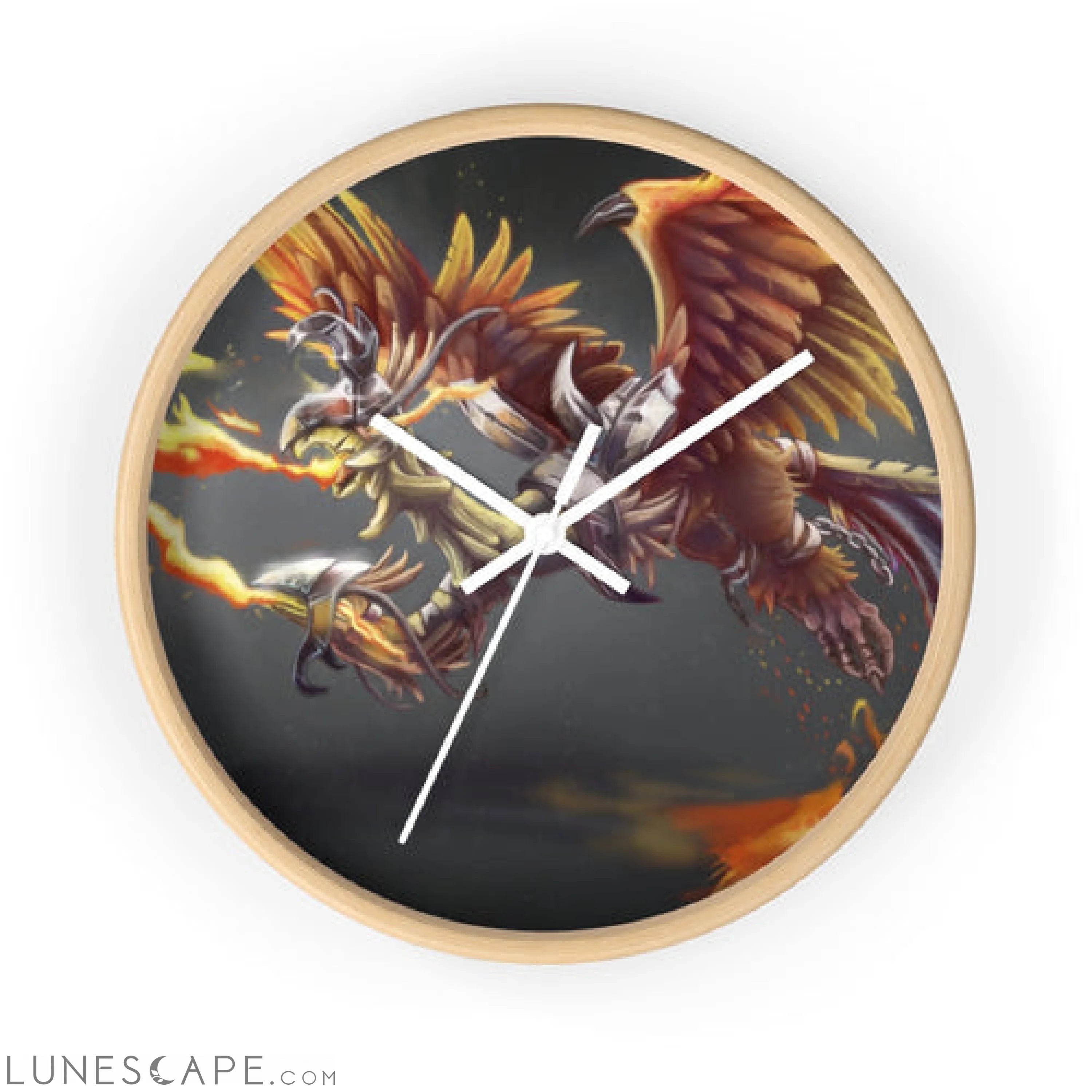 Merciless the Flaming SkyBird Wall clock LUNESCAPE