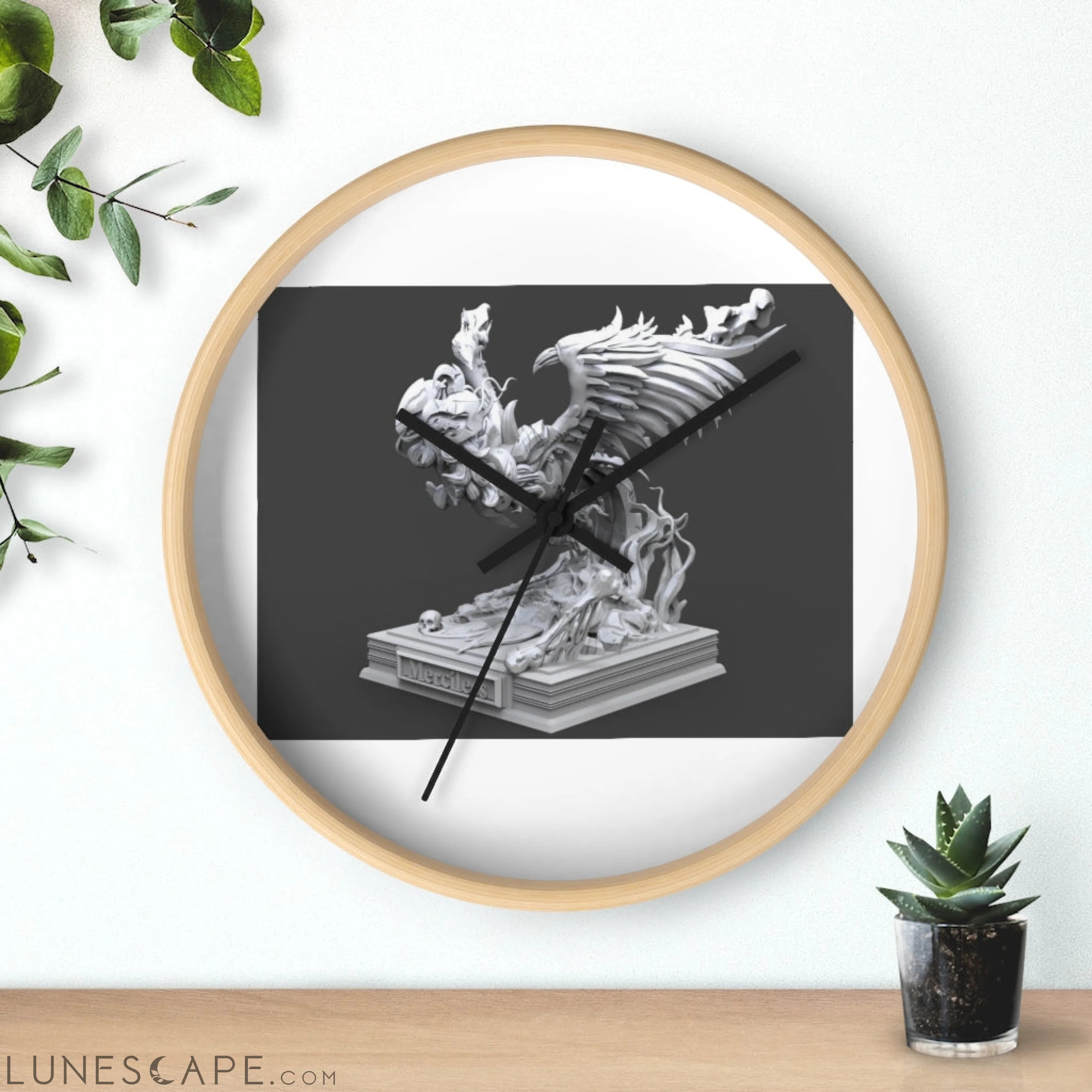 Merciless the Flaming SkyBird Wall clock LUNESCAPE