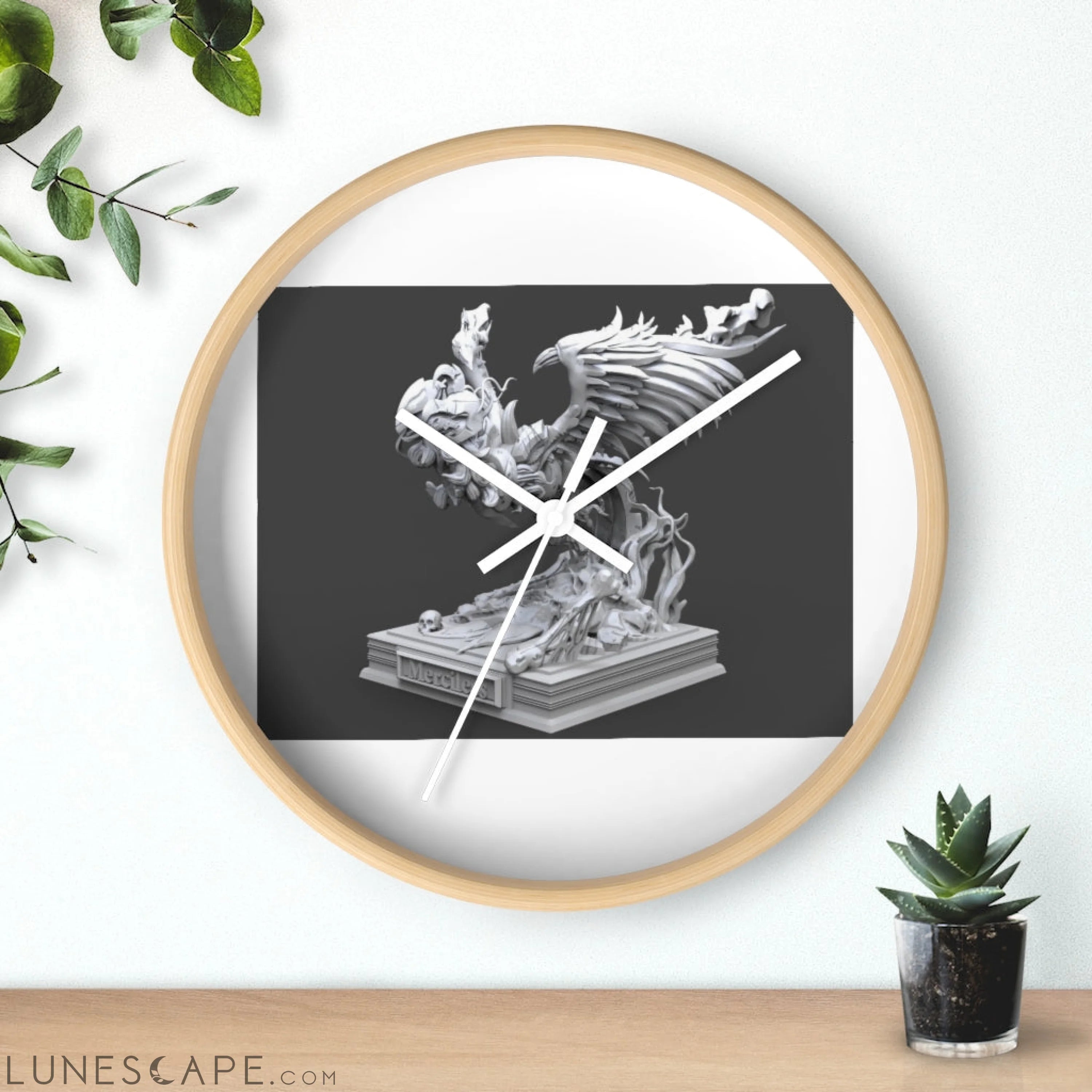 Merciless the Flaming SkyBird Wall clock LUNESCAPE