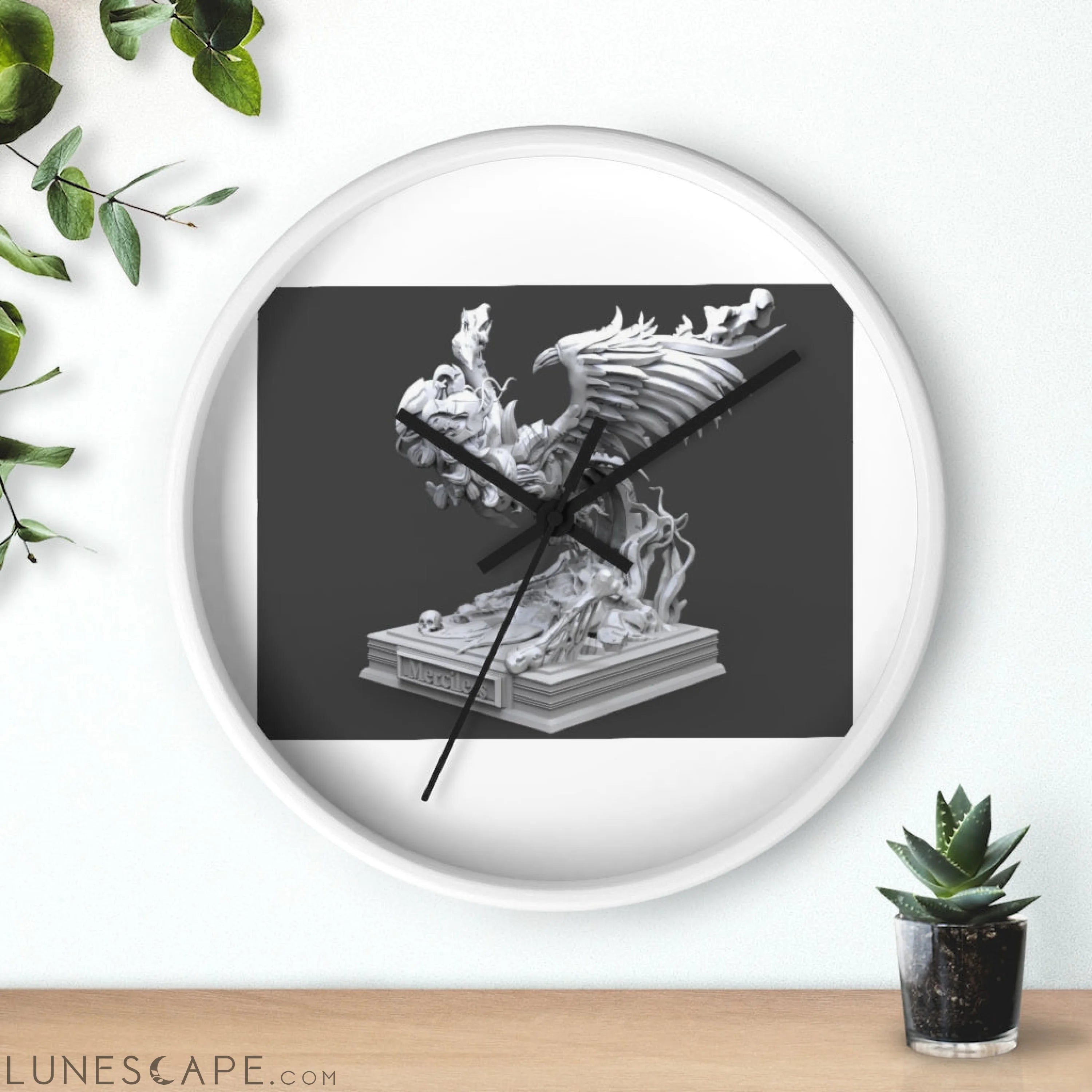 Merciless the Flaming SkyBird Wall clock LUNESCAPE