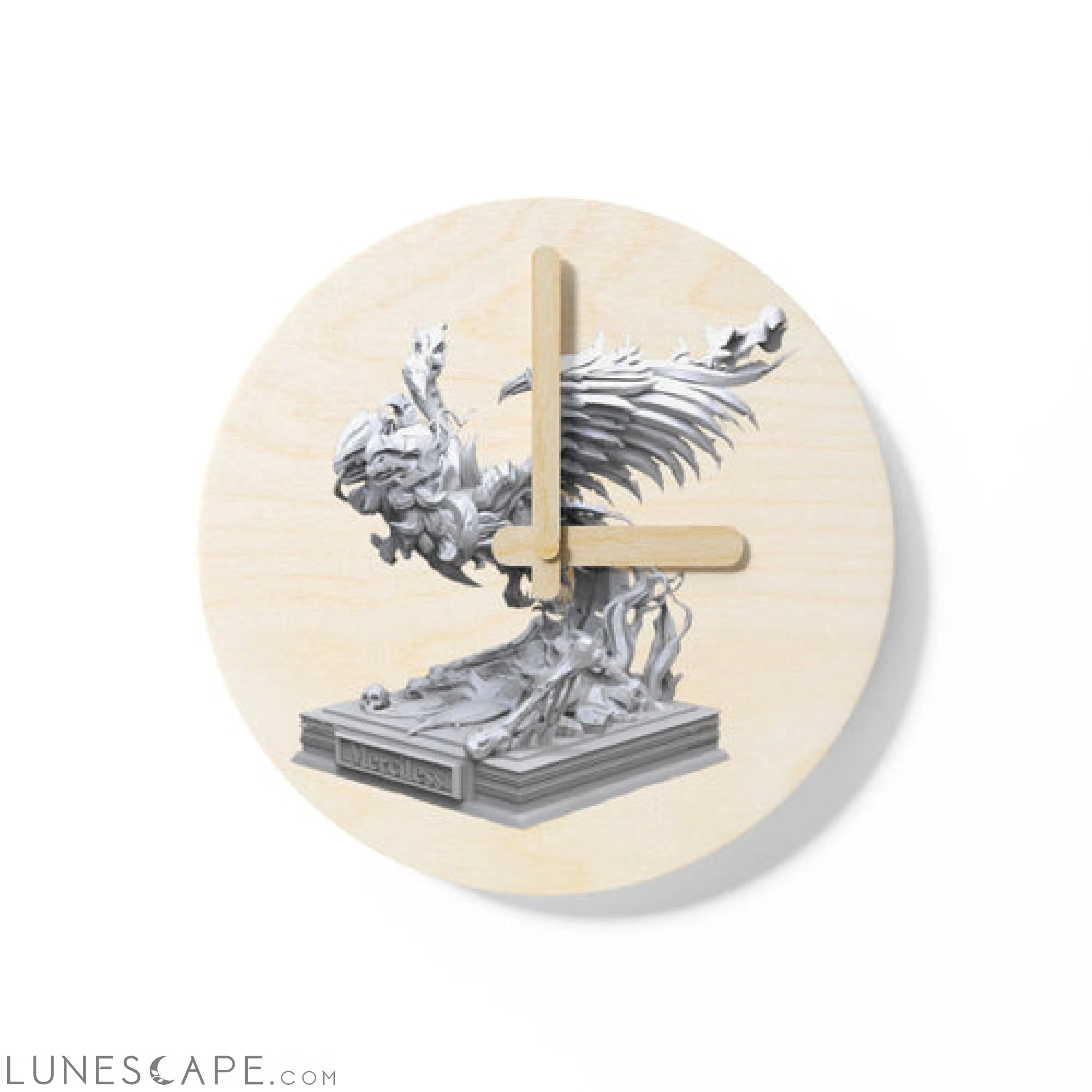 Merciless the Flaming SkyBird Wooden Wall Clock LUNESCAPE