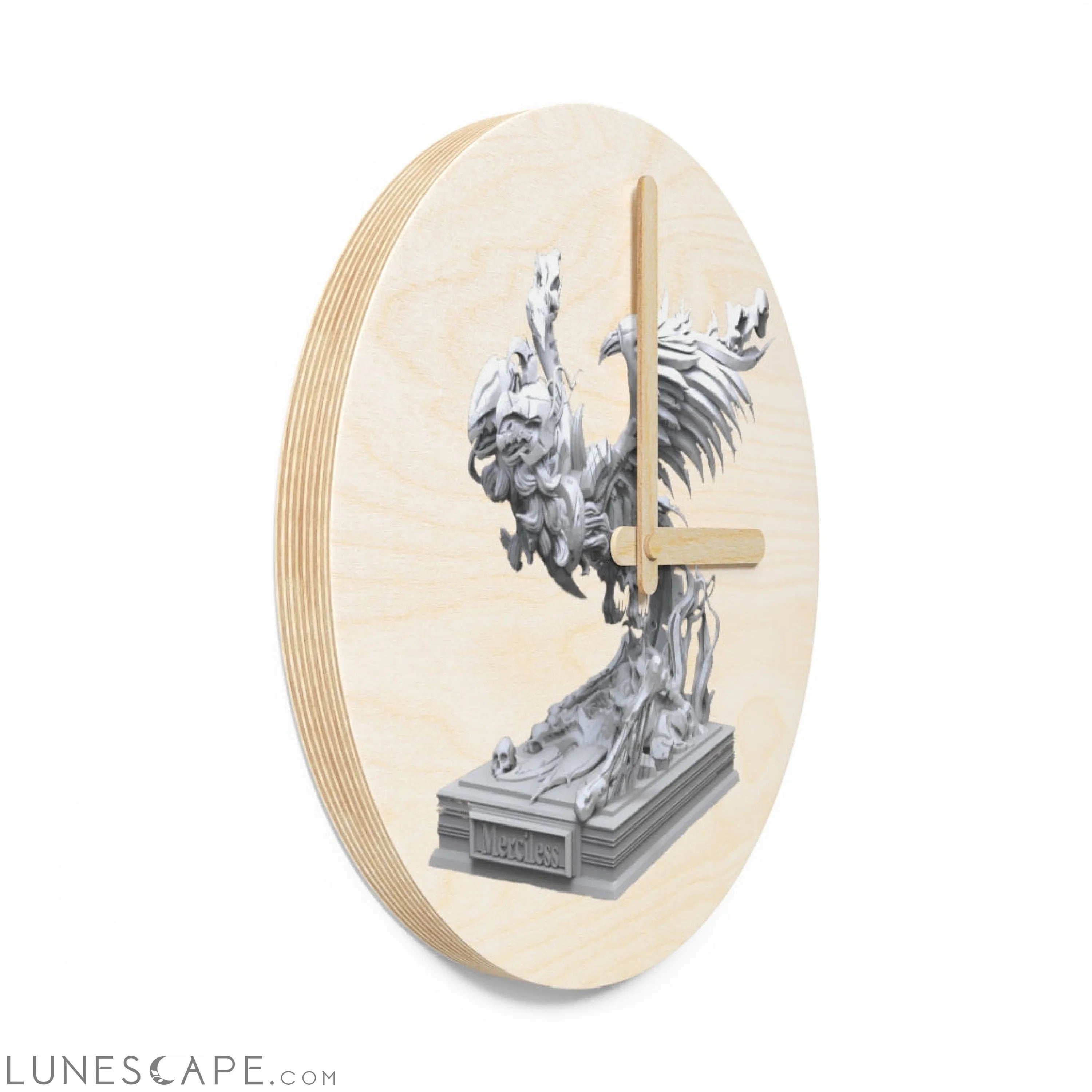 Merciless the Flaming SkyBird Wooden Wall Clock LUNESCAPE
