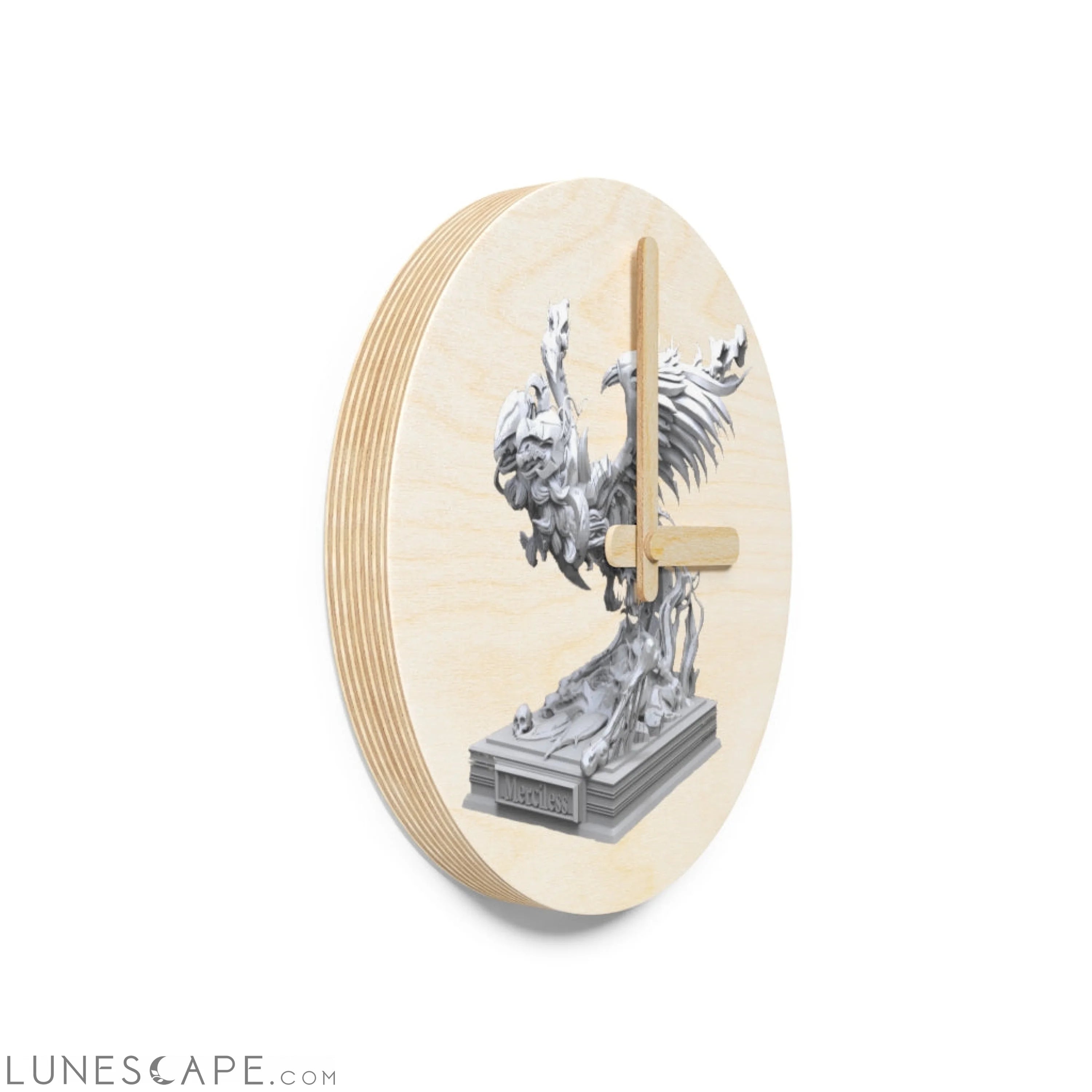 Merciless the Flaming SkyBird Wooden Wall Clock LUNESCAPE