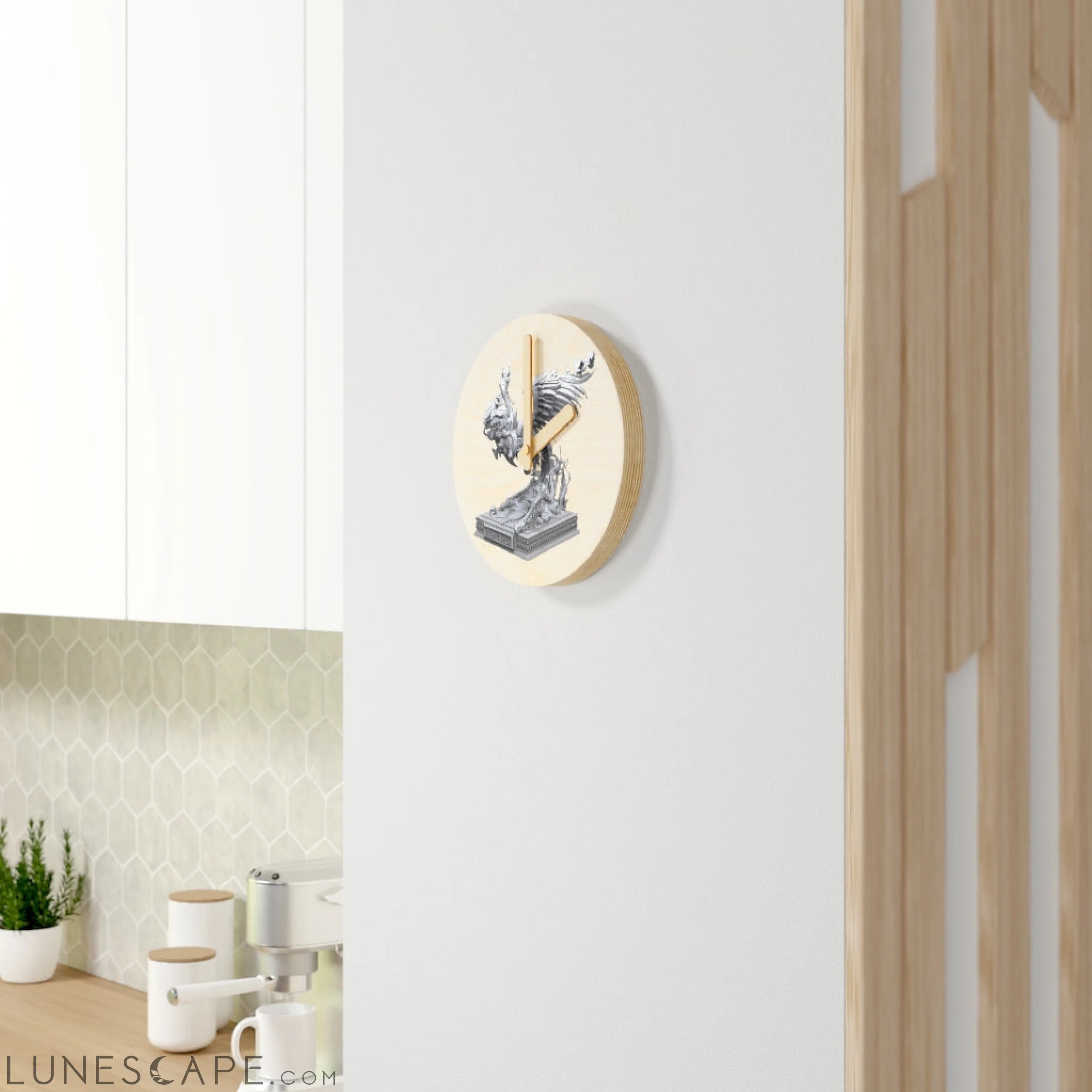 Merciless the Flaming SkyBird Wooden Wall Clock LUNESCAPE
