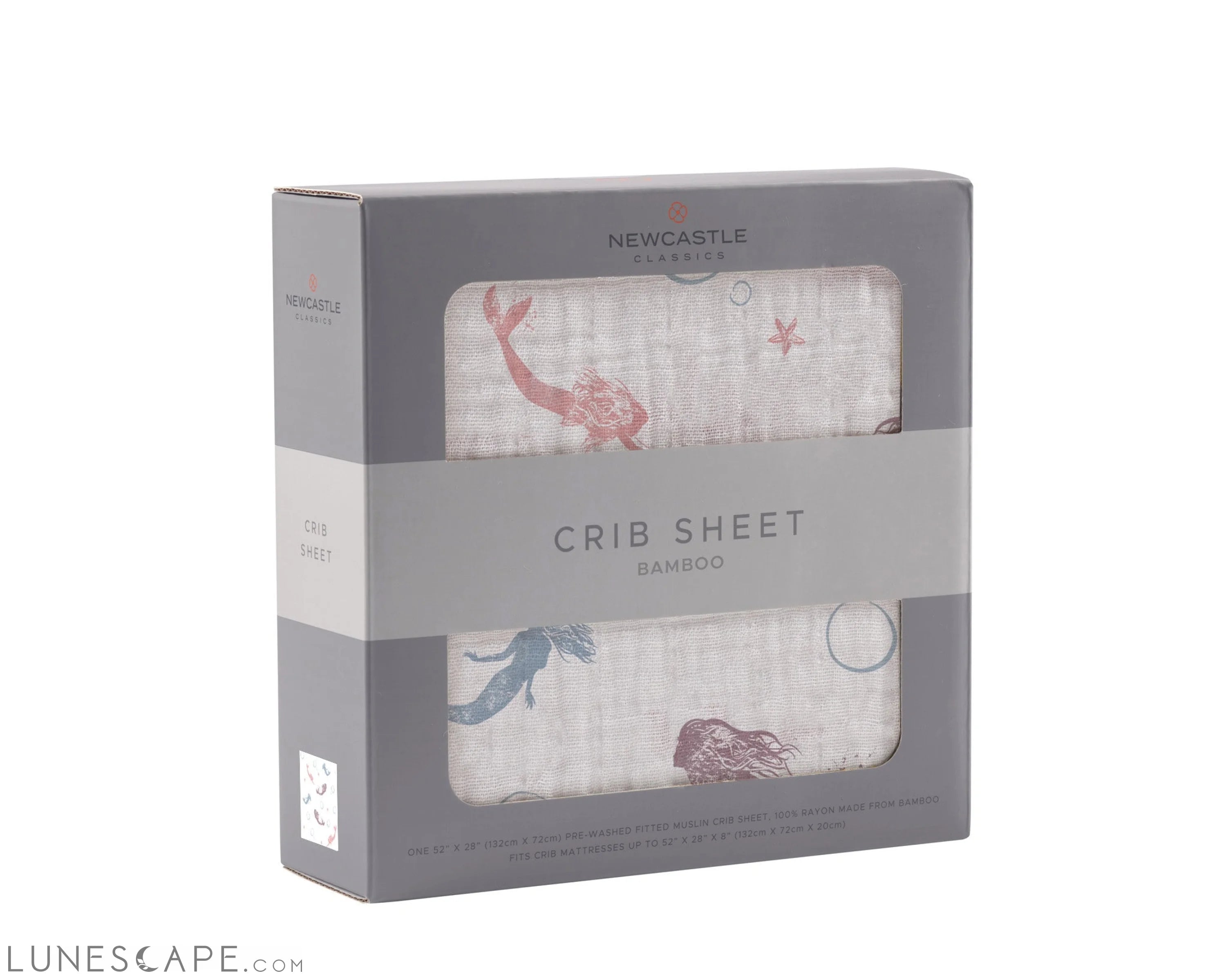 Mermaids Bamboo Muslin Crib Sheet LUNESCAPE