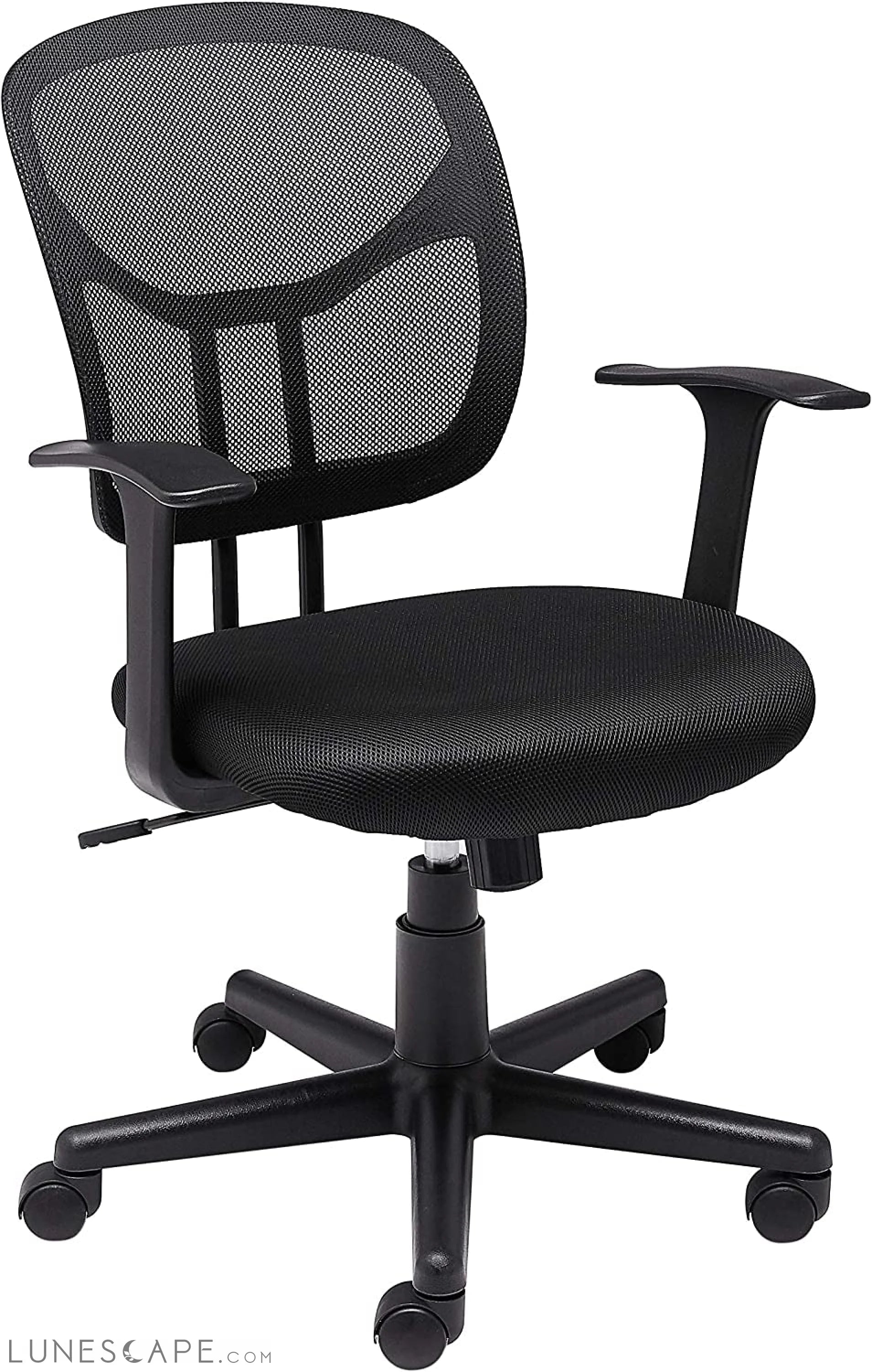 Mesh Mid-Back Adjustable-Height 360-Degree Swivel Office Desk Chair LUNESCAPE