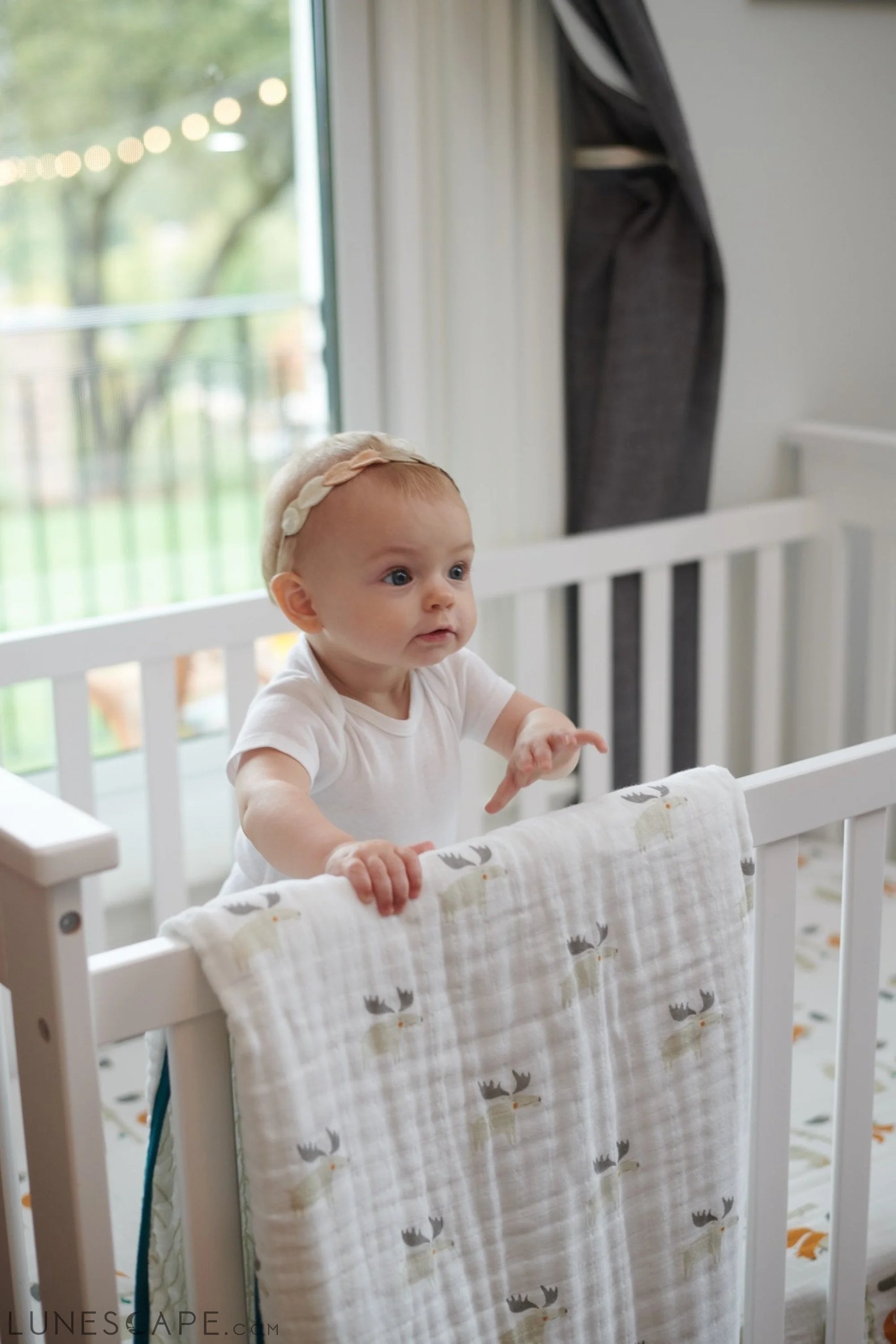 Mister Moose and Forest Arrow Cotton Muslin Newcastle Blanket LUNESCAPE