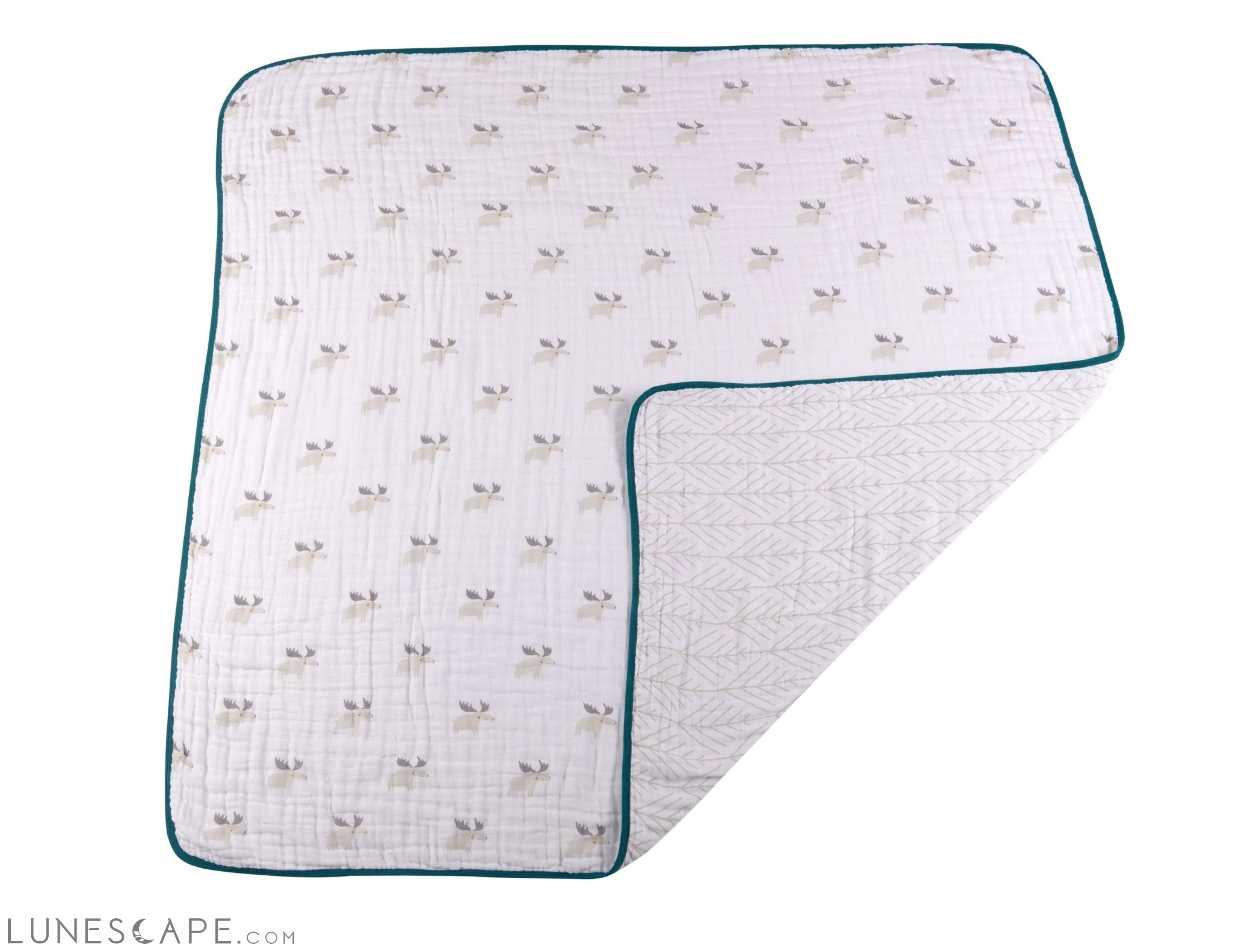 Mister Moose and Forest Arrow Cotton Muslin Newcastle Blanket LUNESCAPE