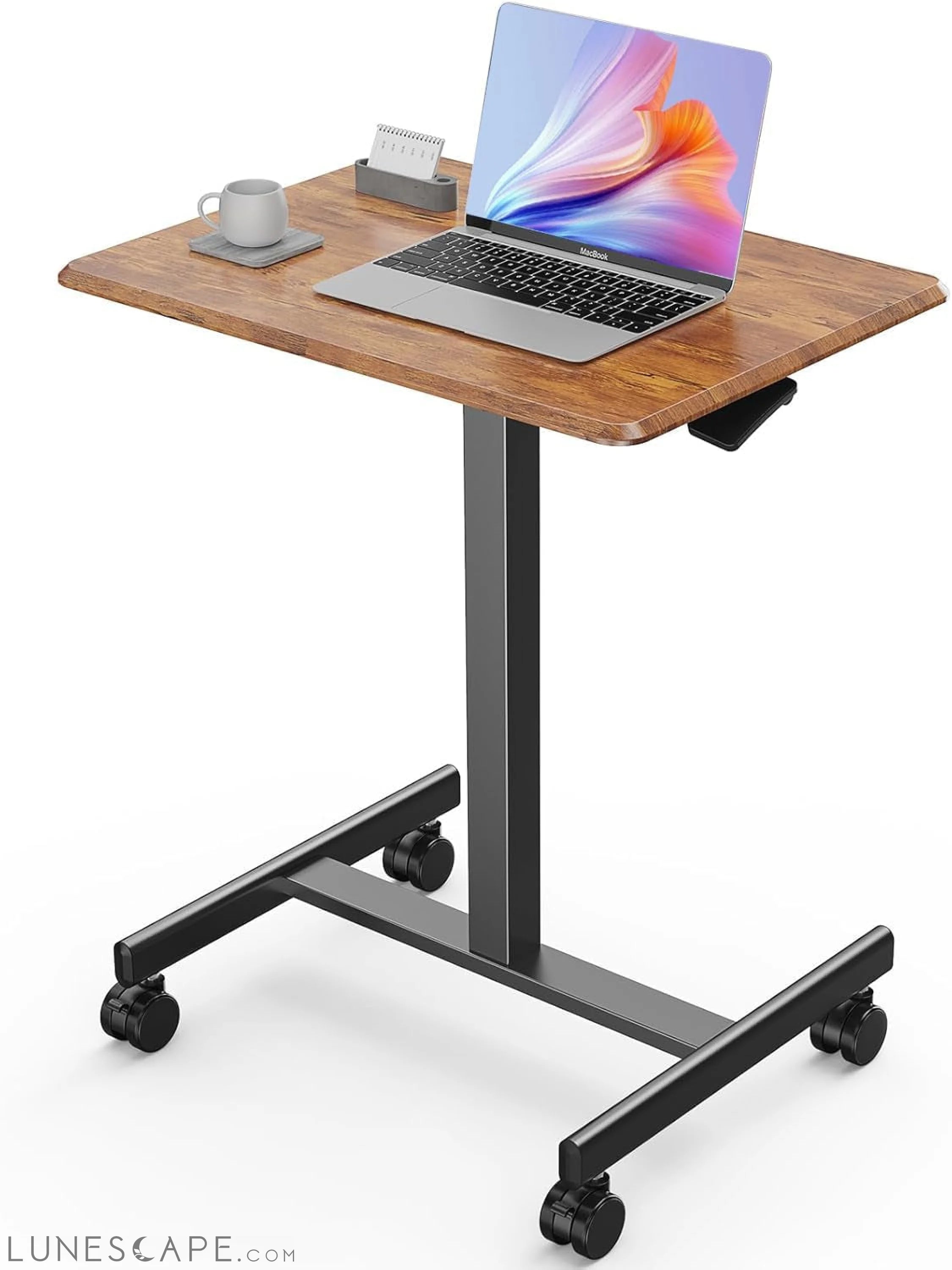 Mobile Small Stading Desk - Sit Stand Desk, Portable Rolling Laptop LUNESCAPE