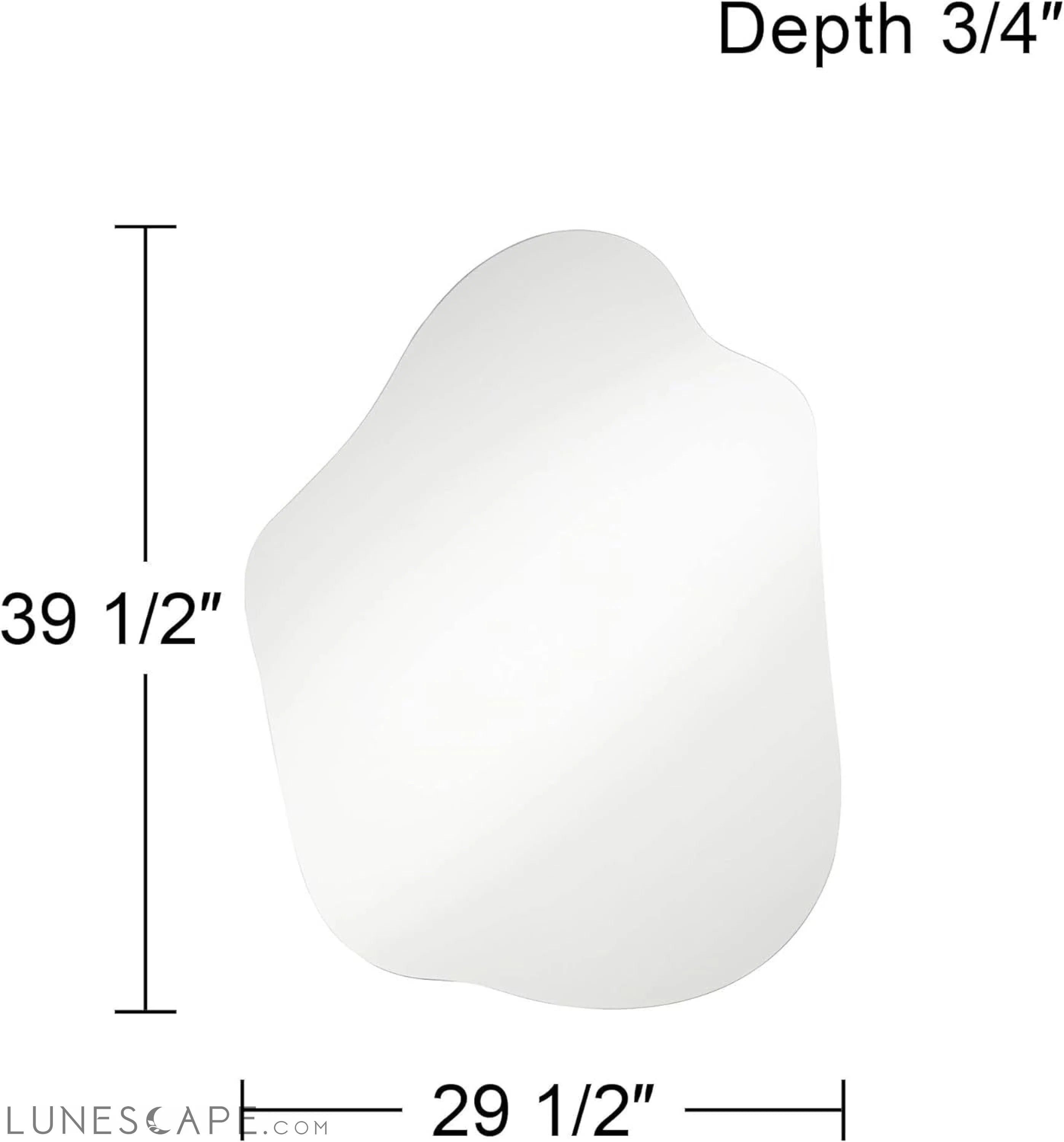 Modern Abstract Silver Frameless Wall Mirror for Bedroom, Living Room, LUNESCAPE