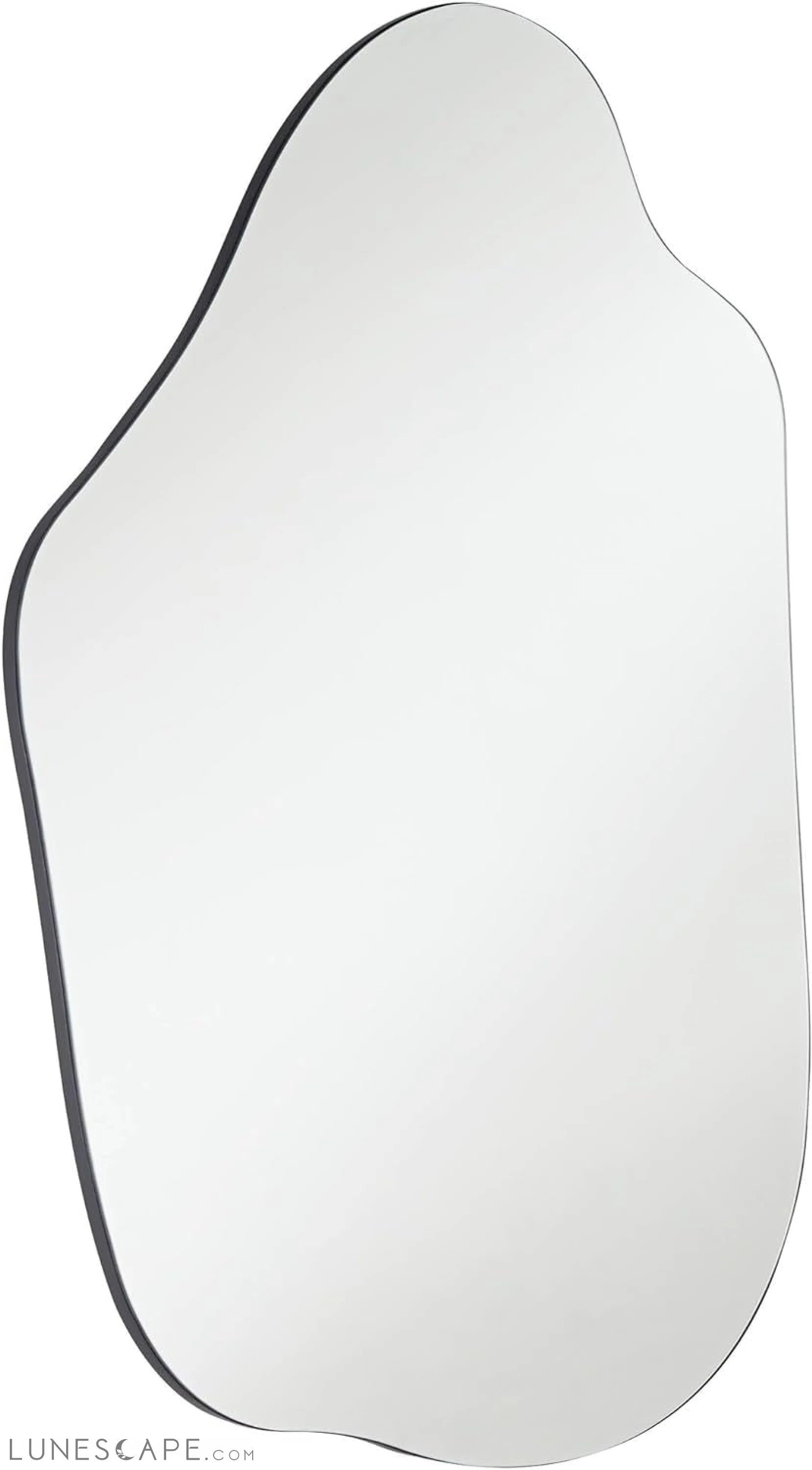 Modern Abstract Silver Frameless Wall Mirror for Bedroom, Living Room, LUNESCAPE