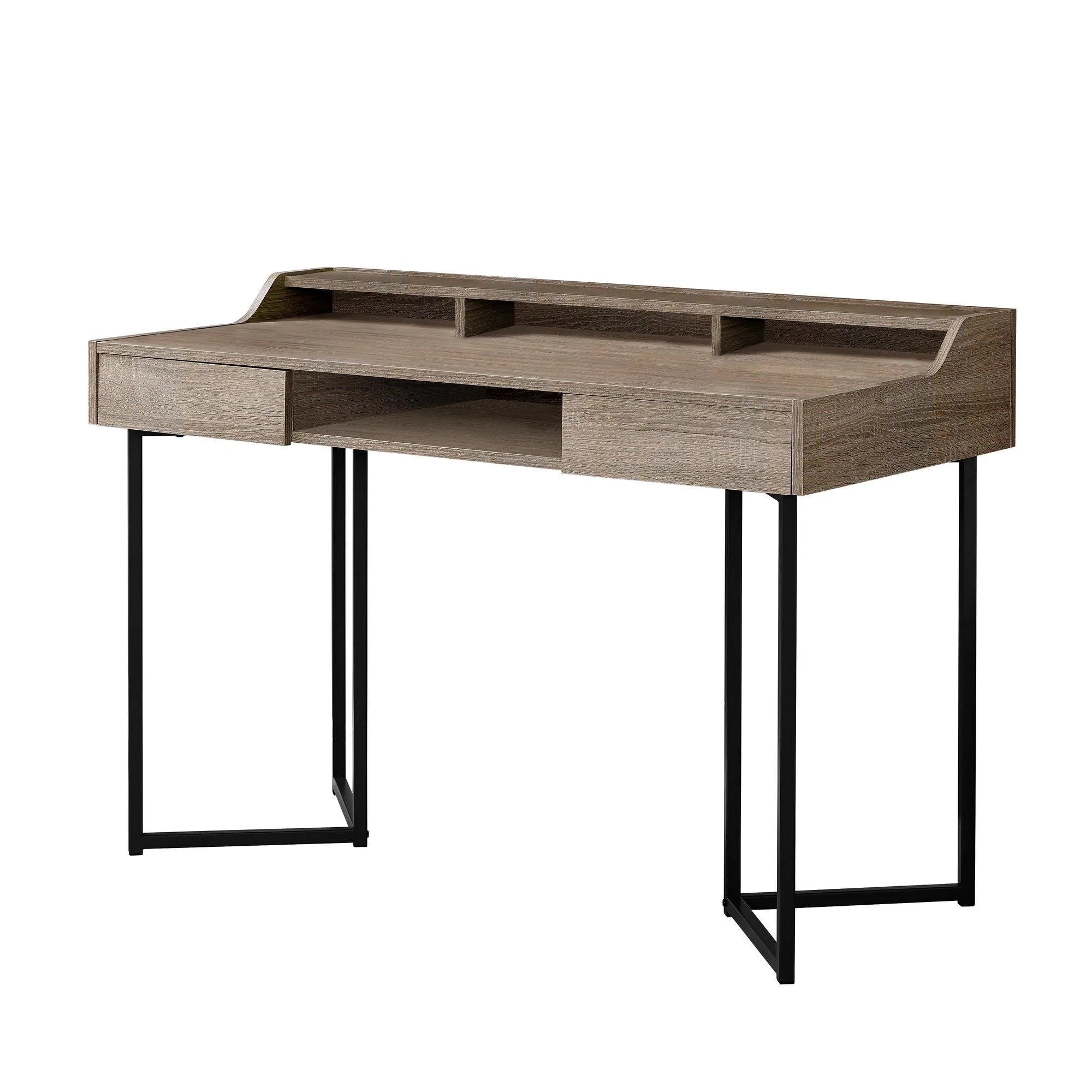 Modern Black Accent Computer Desk - 22" x 48" x 32.75" LUNESCAPE