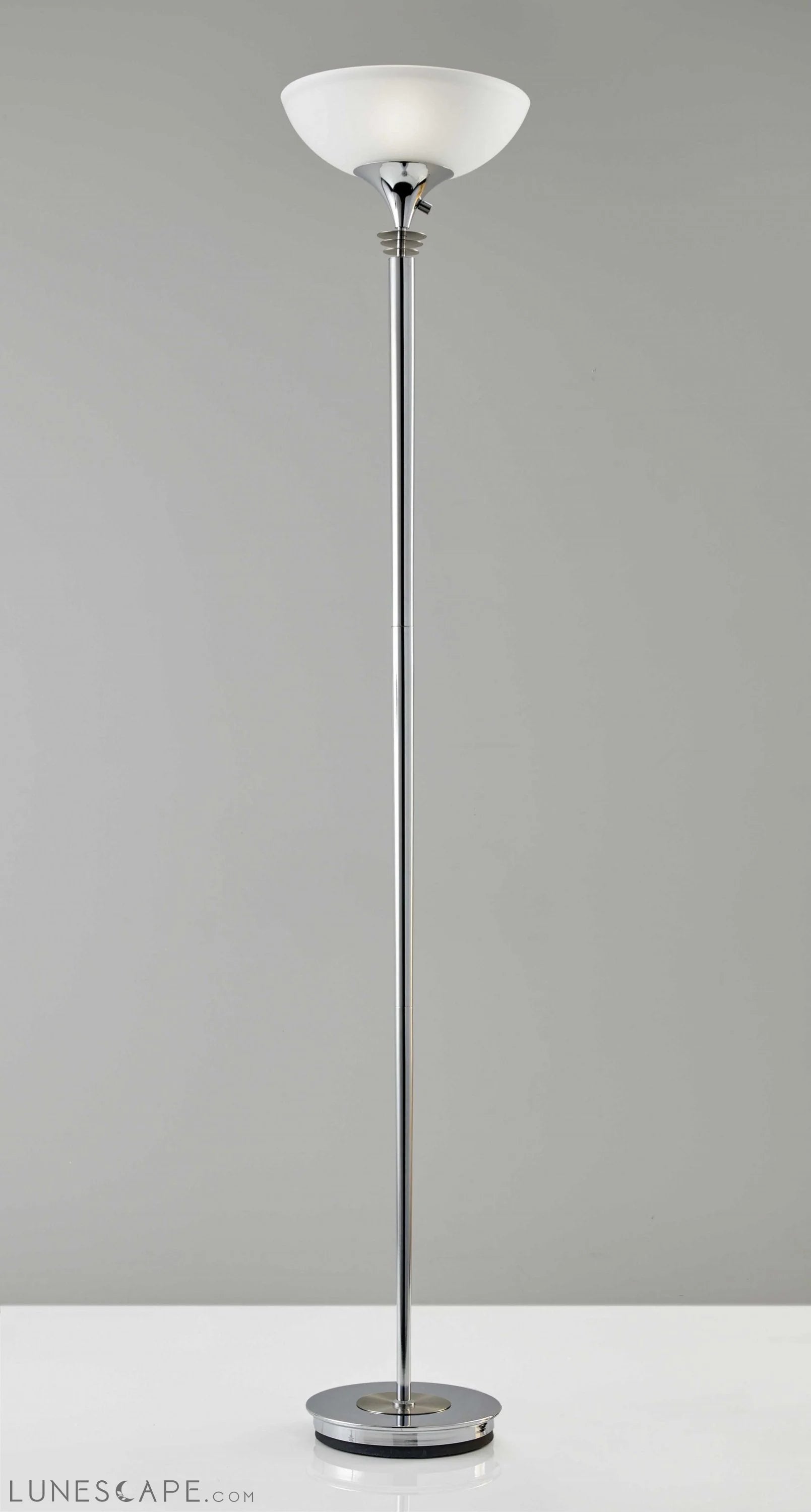 Modern Black Nickel Thick Pole Torchiere Floor Lamp LUNESCAPE