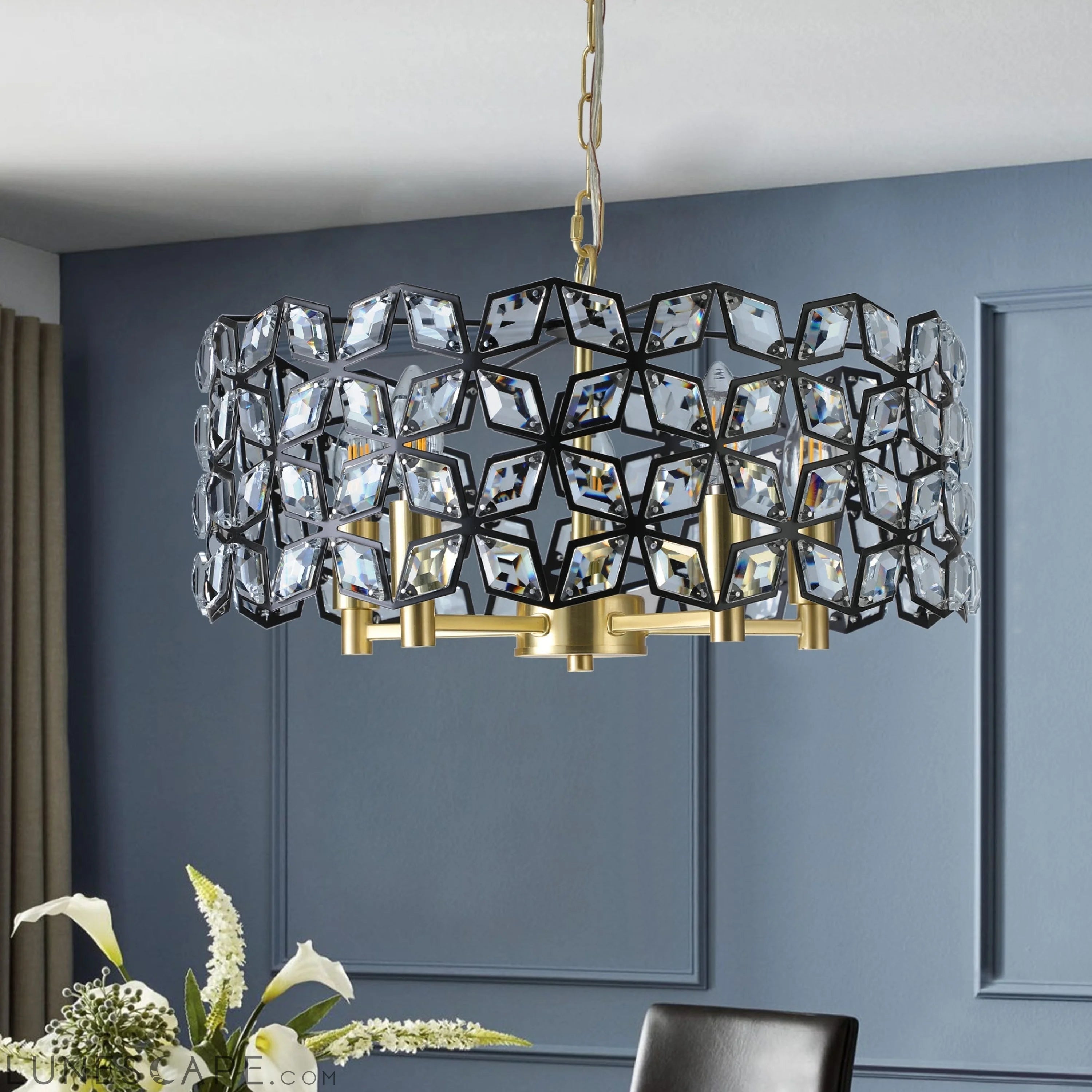 Modern Crystal Chandelier for Living-Room Round Cristal Lamp Luxury LUNESCAPE