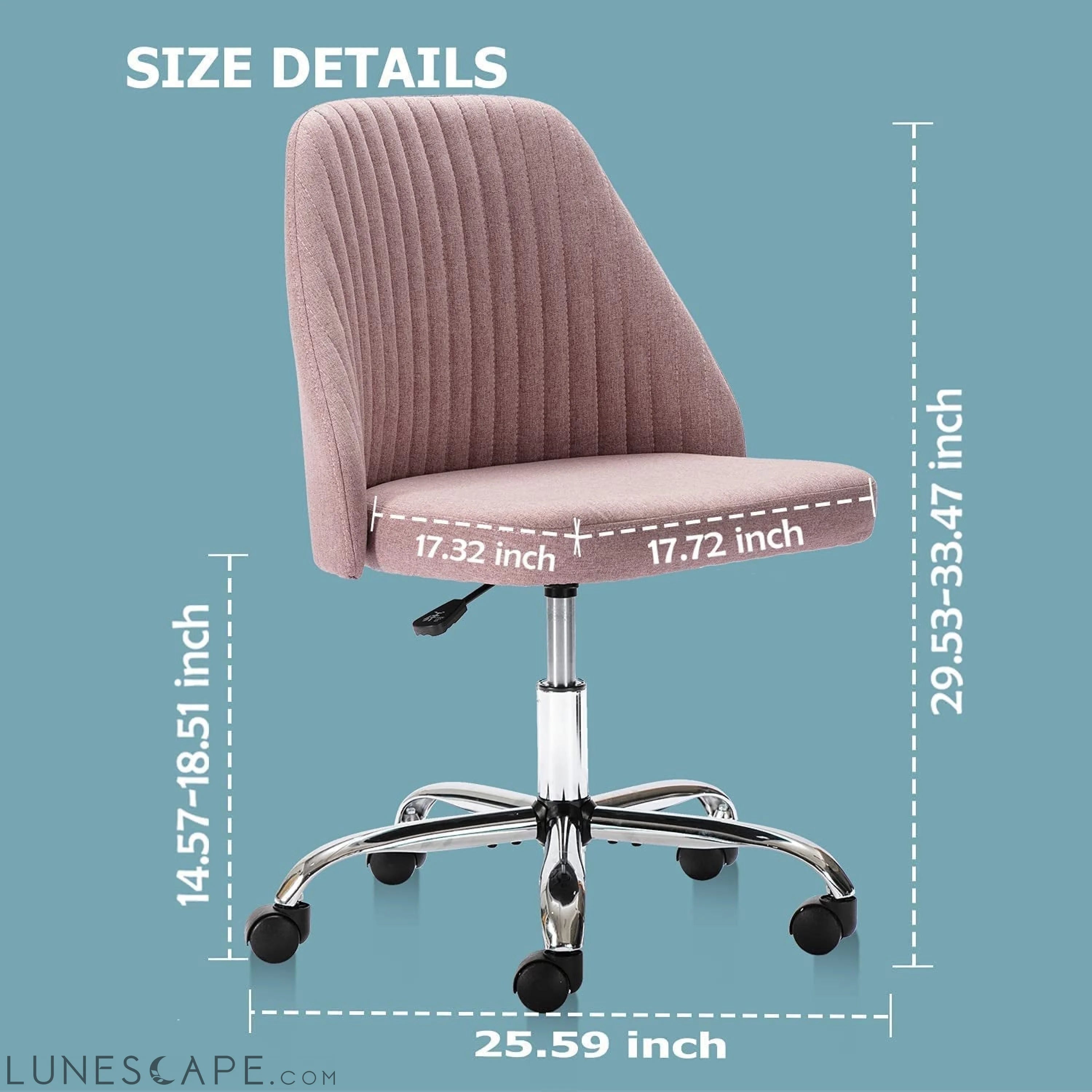 Modern Pink Rolling Desk Chair with Wheels LUNESCAPE