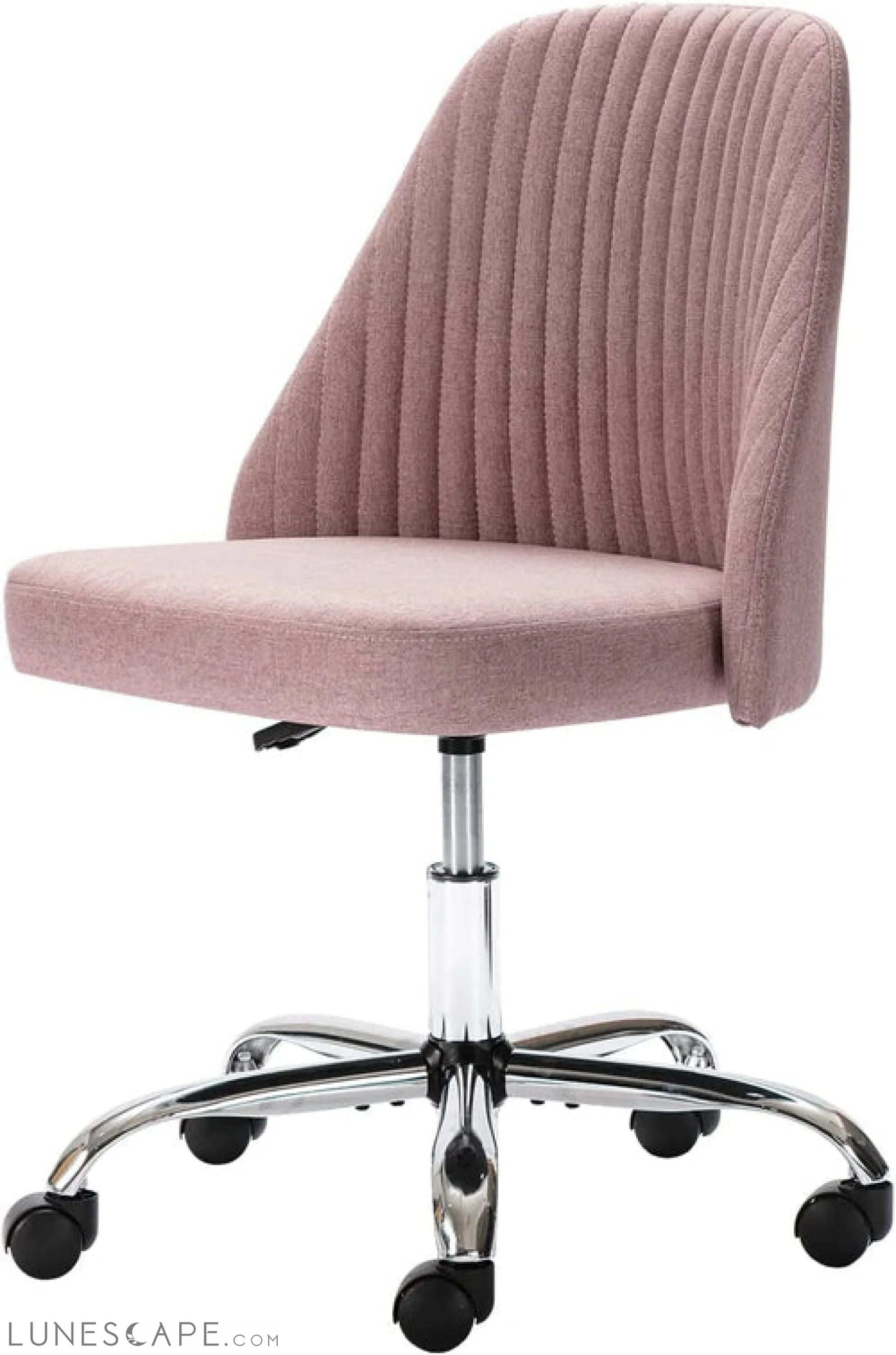 Modern Pink Rolling Desk Chair with Wheels LUNESCAPE
