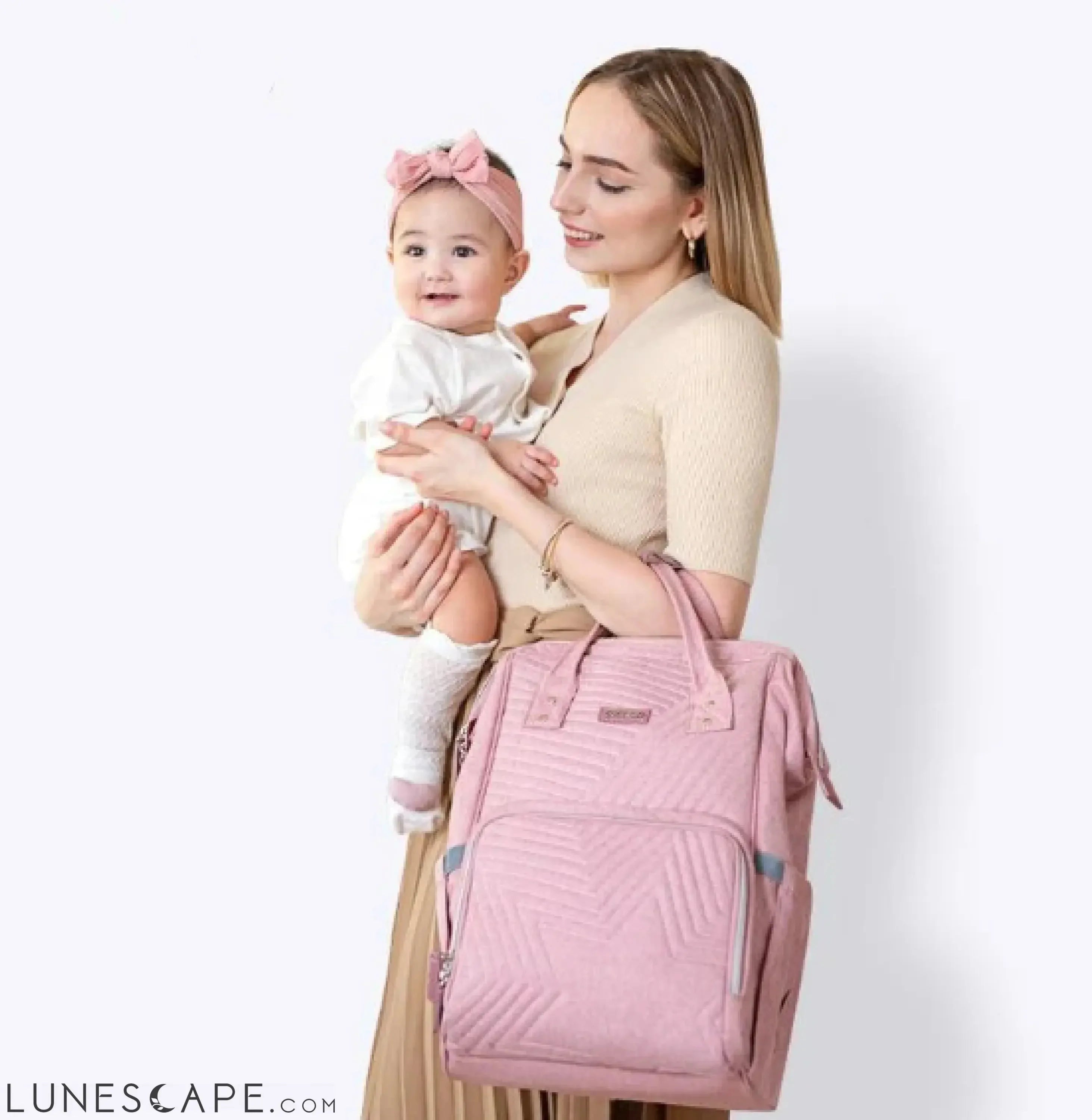 Modern Quilted Diaper Bag Backpack LUNESCAPE