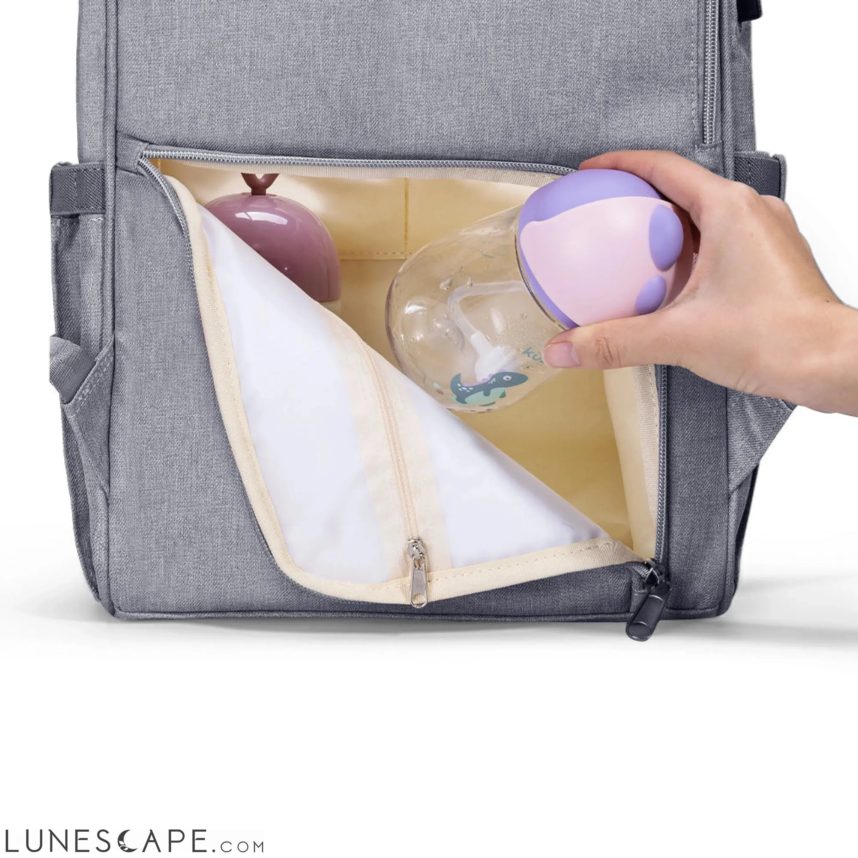 Modern Quilted Diaper Bag Backpack LUNESCAPE