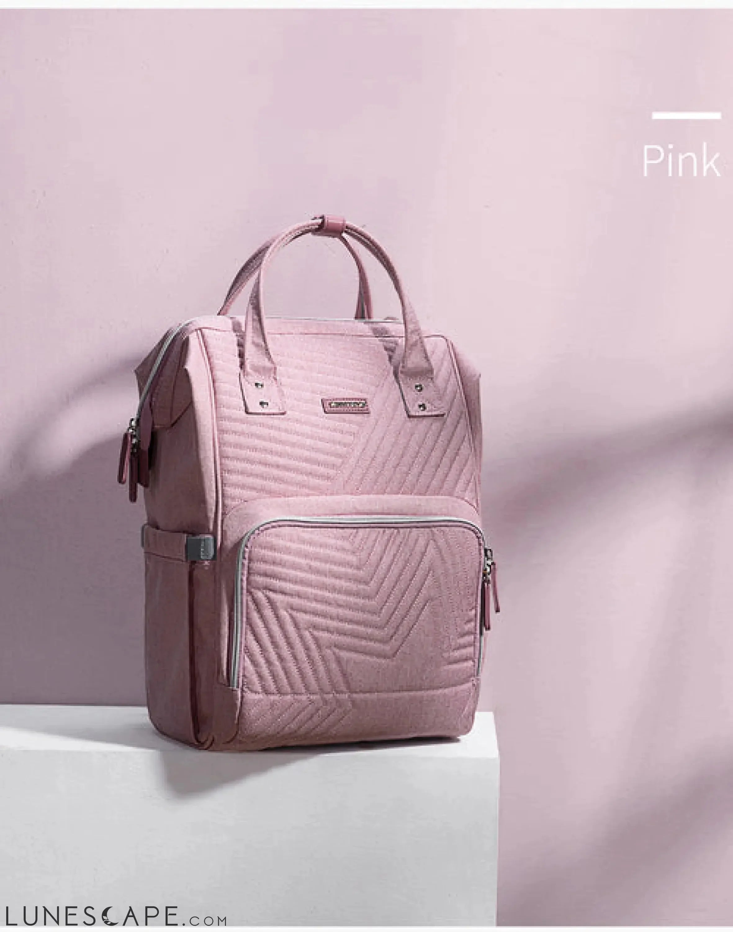 Modern Quilted Diaper Bag Backpack LUNESCAPE