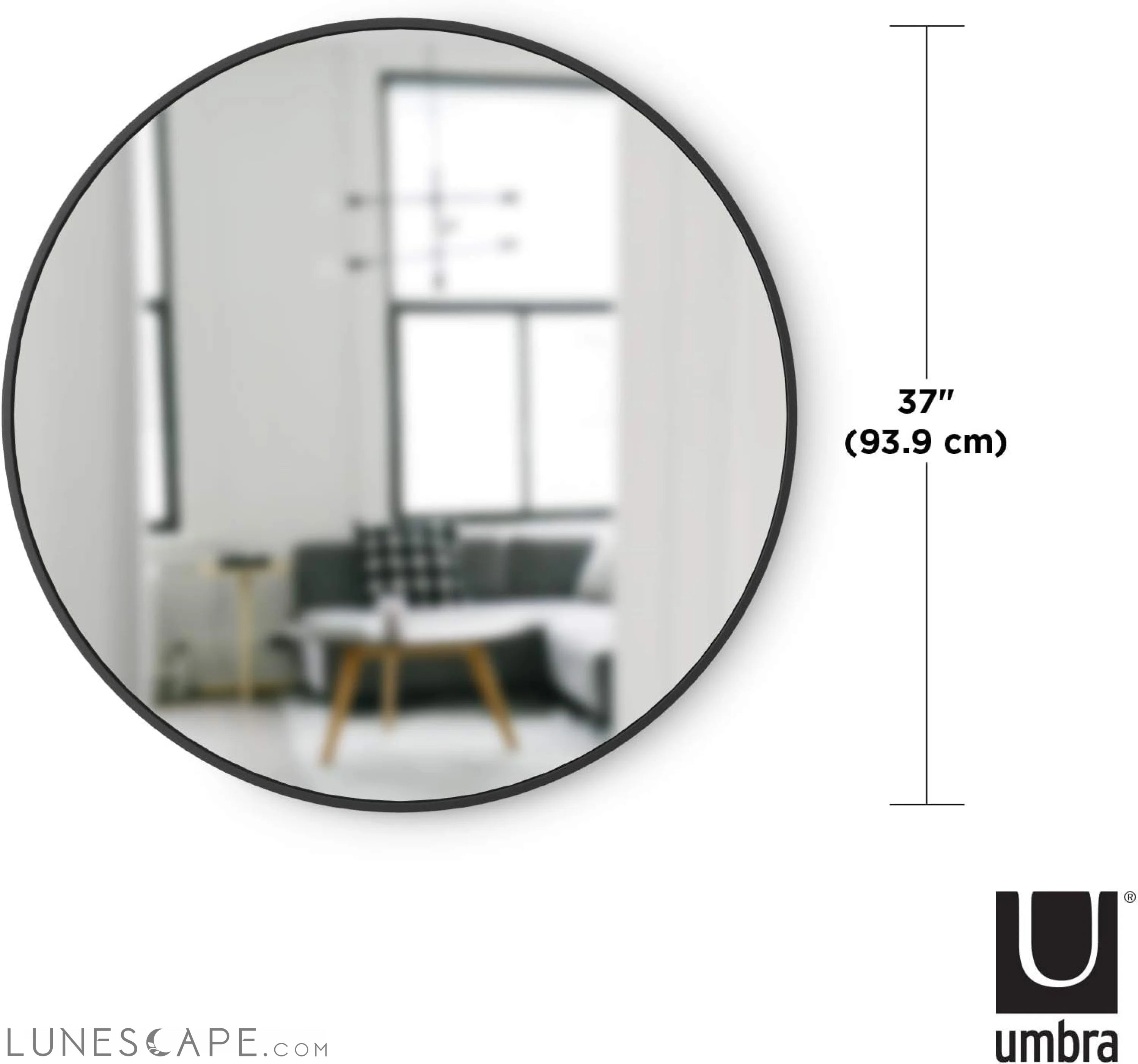 Modern round Rubber Wall Mirror LUNESCAPE