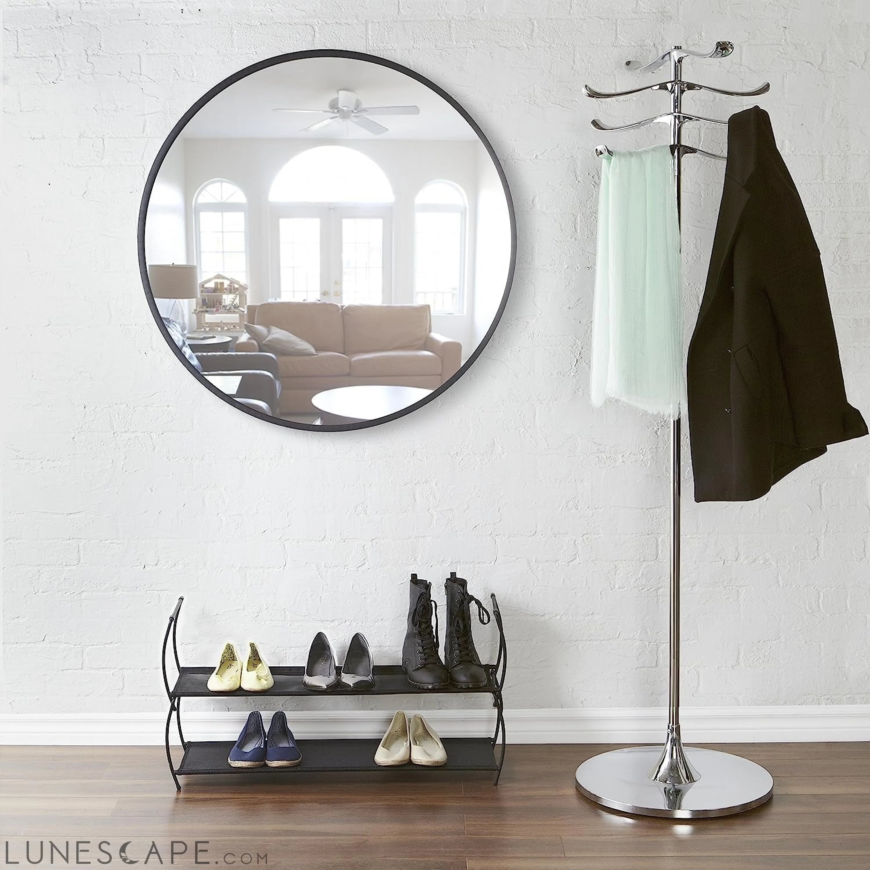 Modern round Rubber Wall Mirror LUNESCAPE