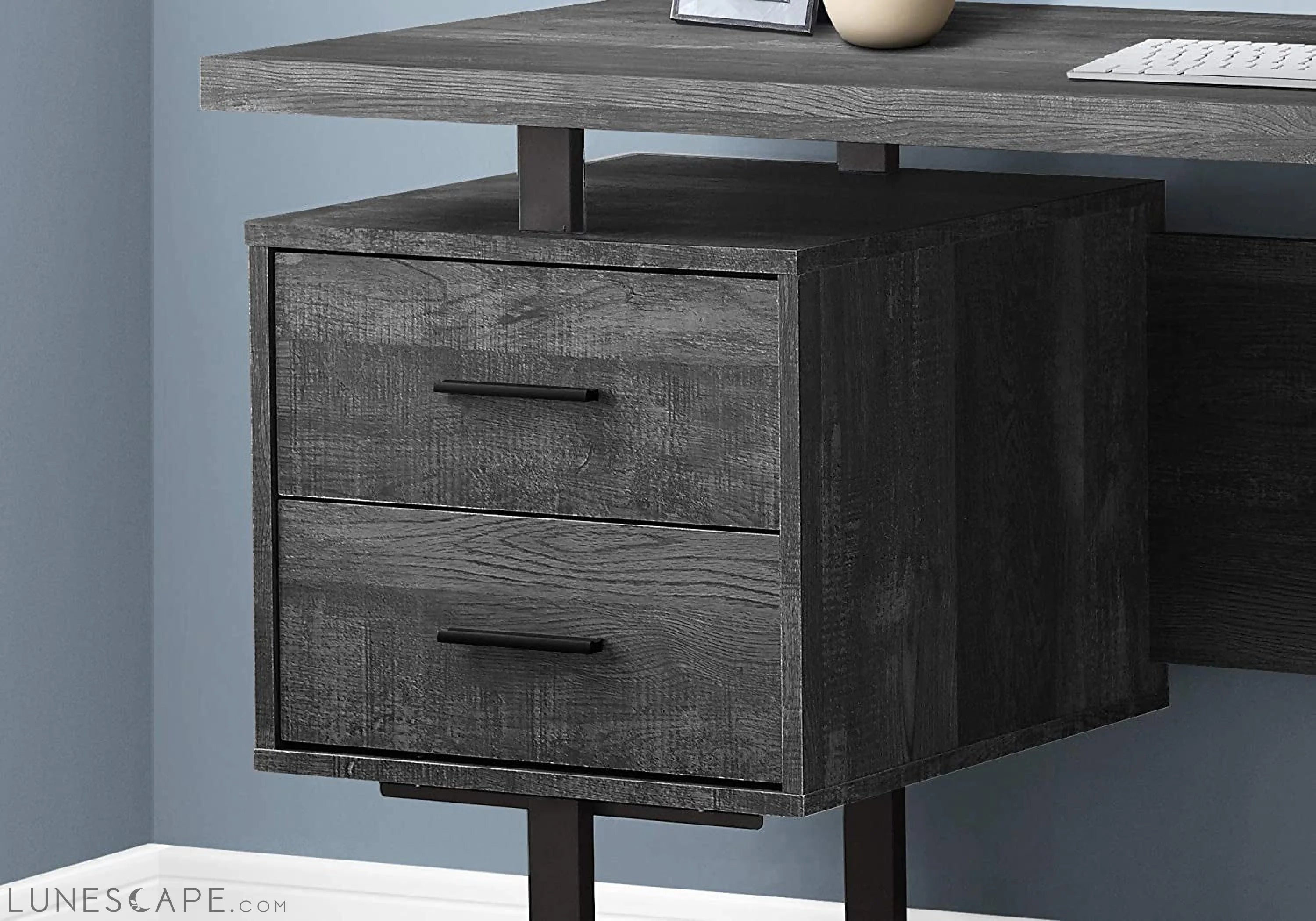 Modern White Desk for Small Spaces - Flexible & Affordable LUNESCAPE