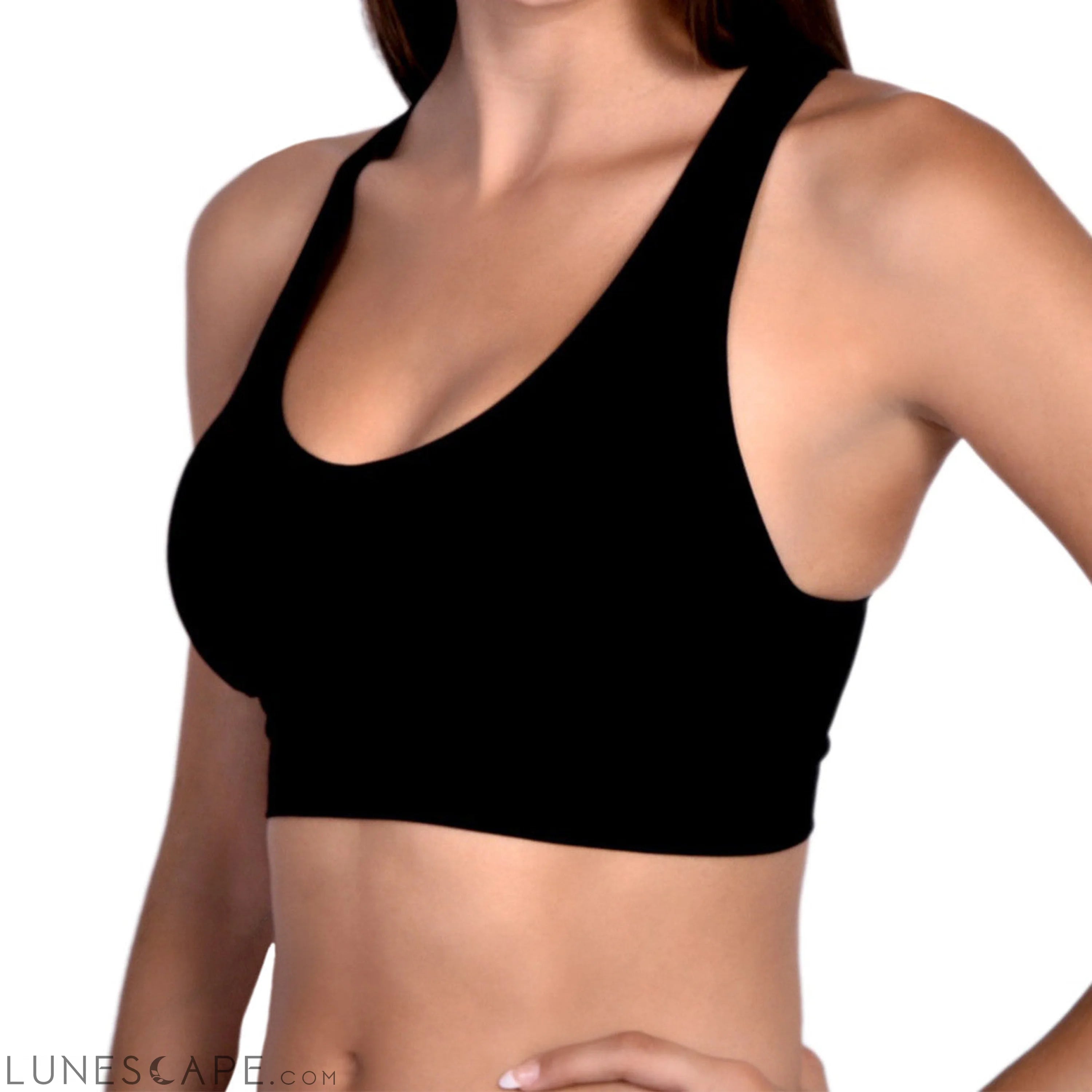 Most Comfortable Racerback Bra 2 Pack Black and White LUNESCAPE