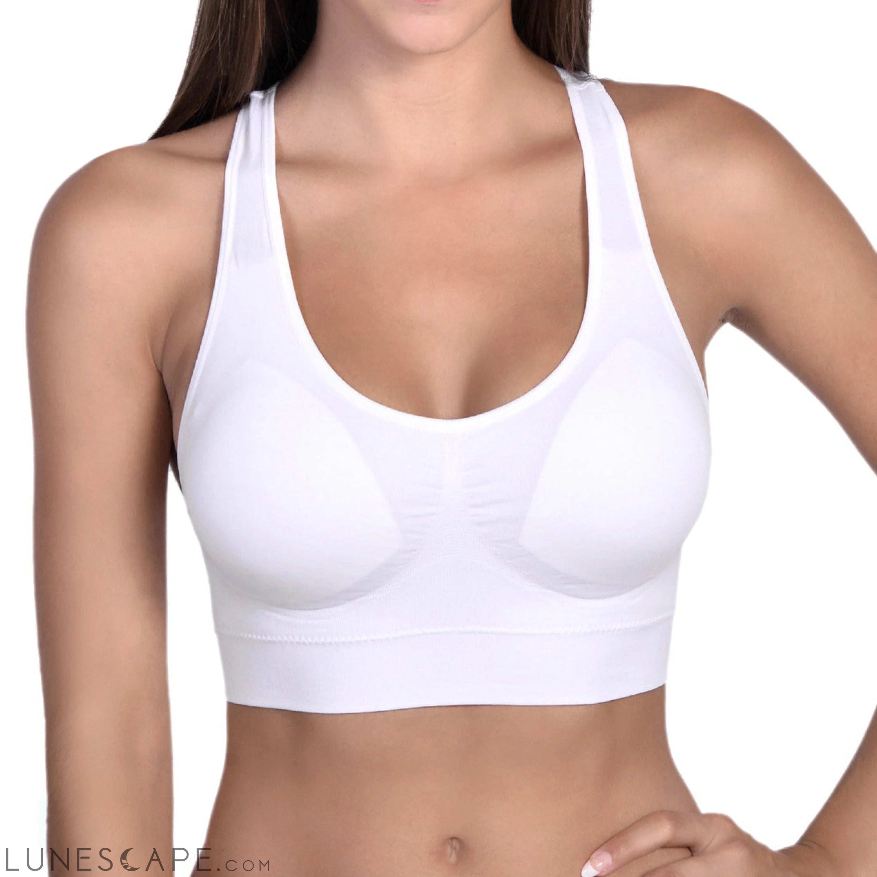 Most Comfortable Racerback Bra 2 Pack Black and White LUNESCAPE